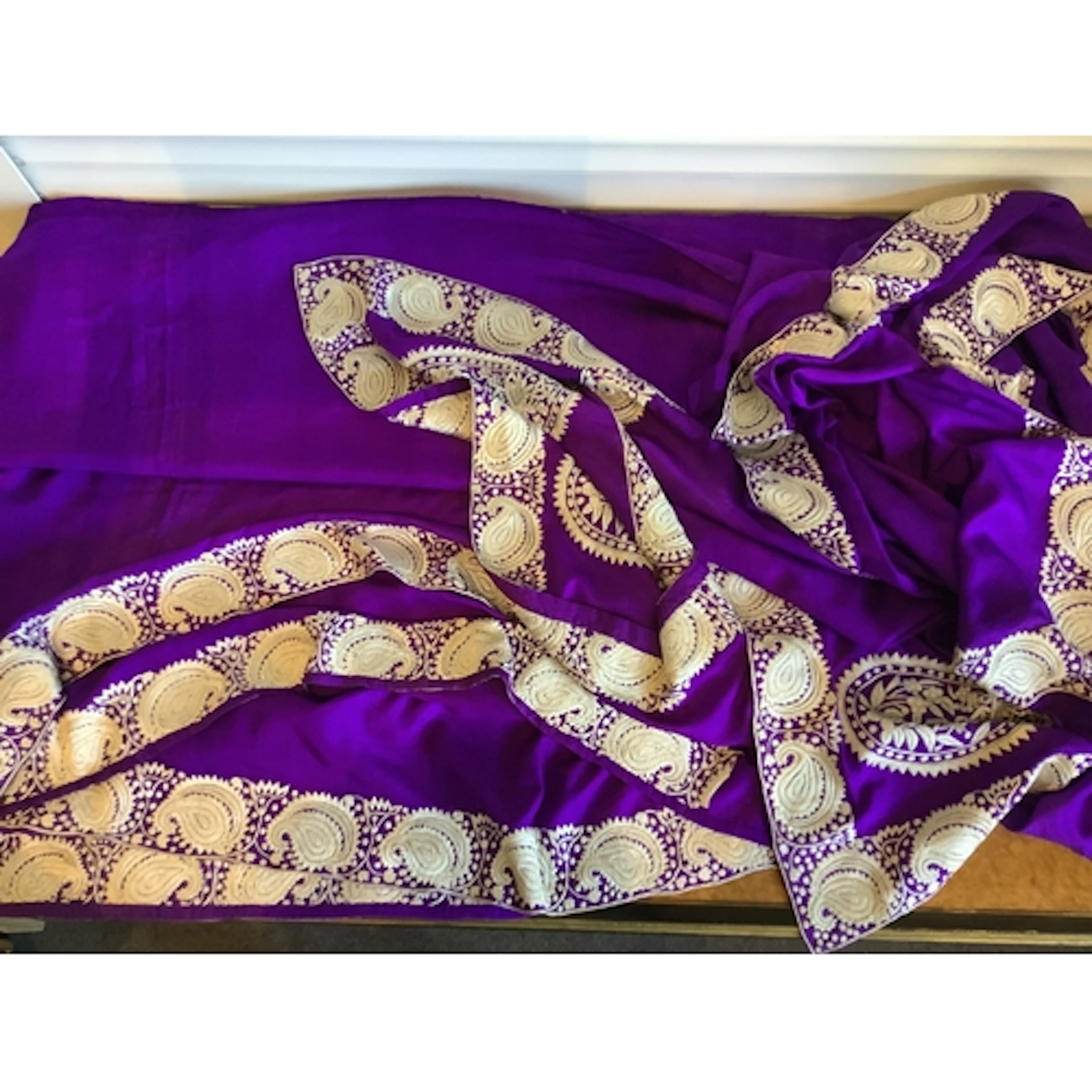 Five wide late 19th-20th century, decorative silk and gold w...
