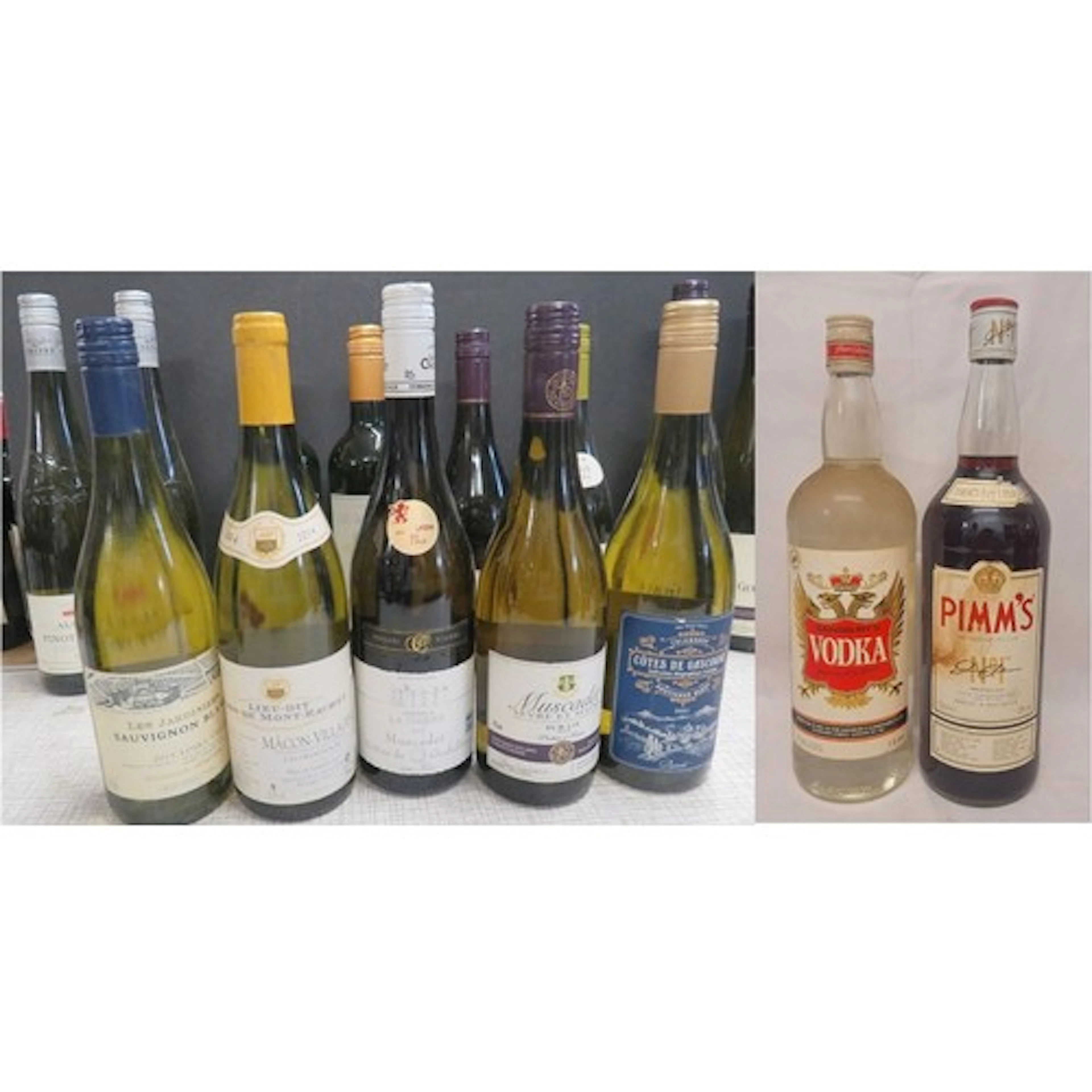 White Wine, incl. La Vielle Ferme (chicken wine), Gewurztram...