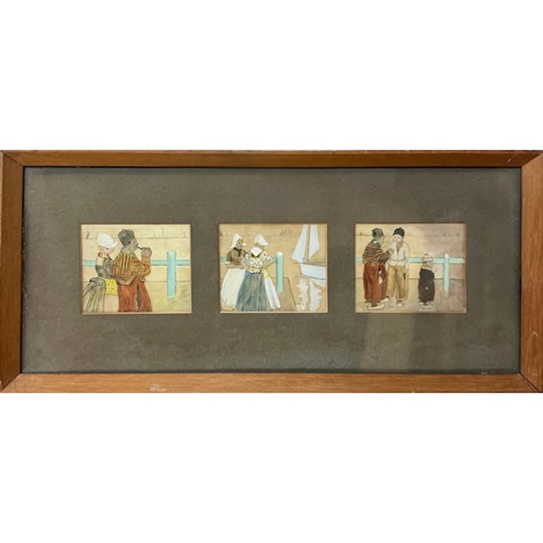 Continental school, late 19th, early 20th century, a triptyc...