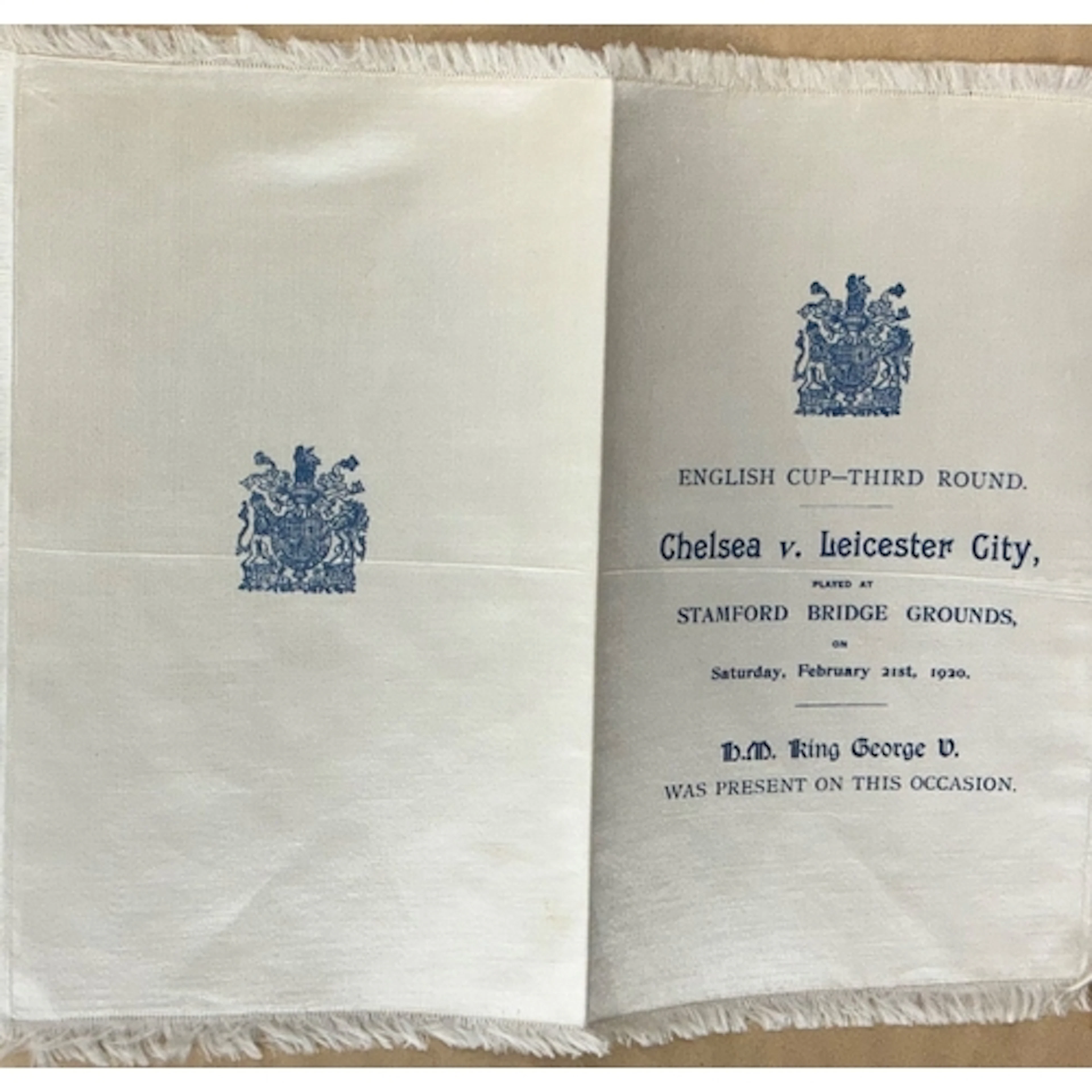 1919 - 1920 Chelsea v Leicester Silk Football Programme: Dir...