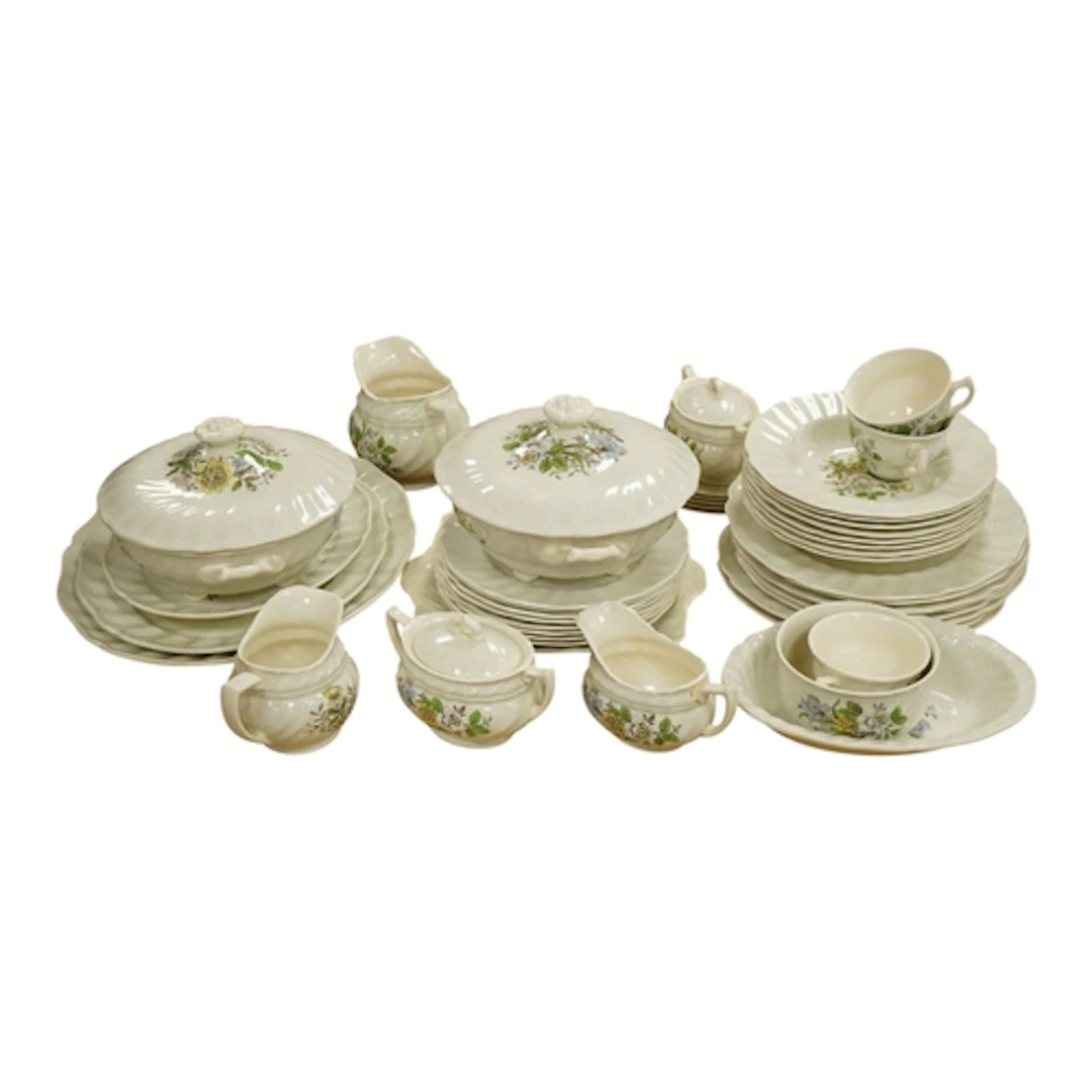 A Royal Doulton Sutherland pattern fifty two piece part dinn...