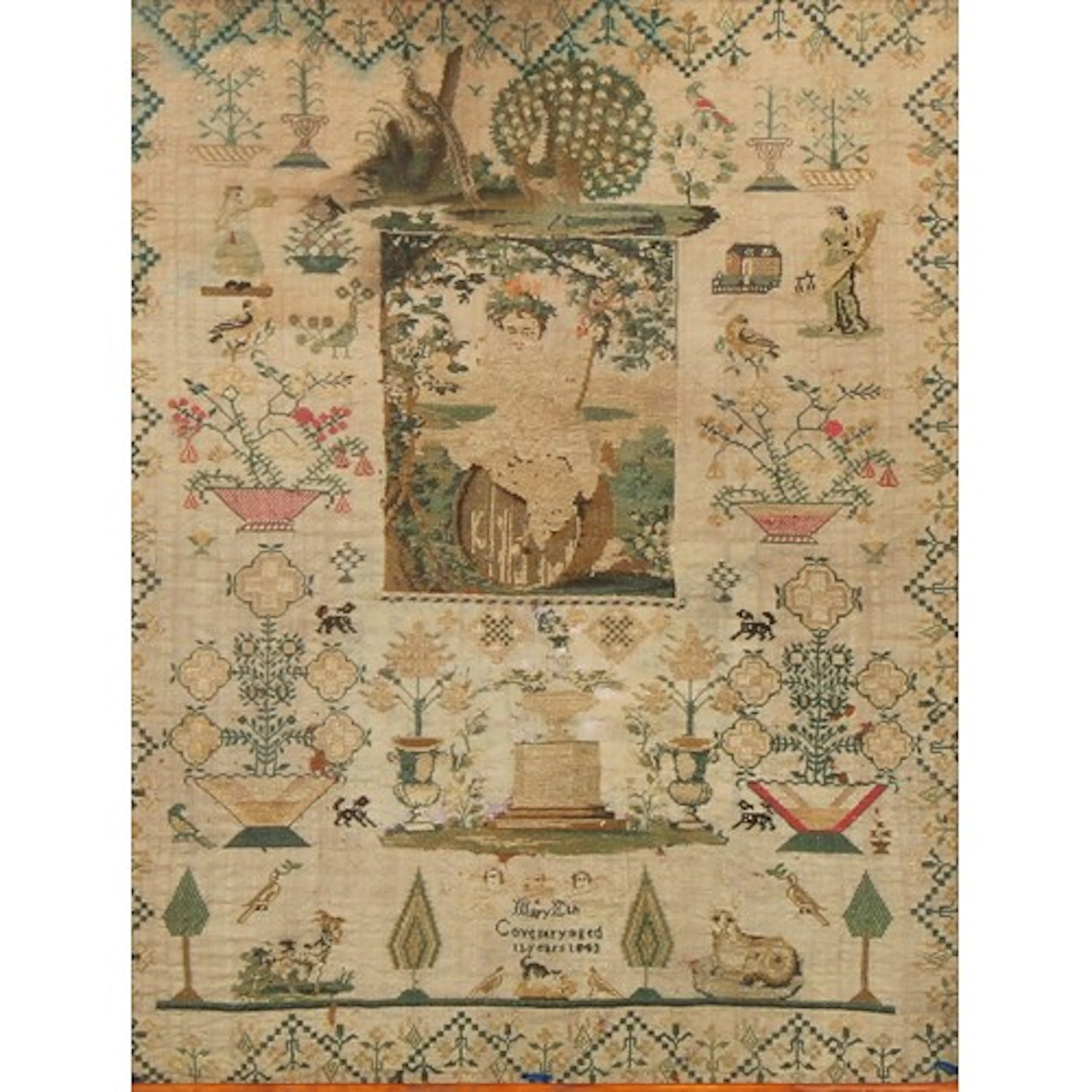 An early Victorian needlework sampler, by Mary Eth, Coventry...
