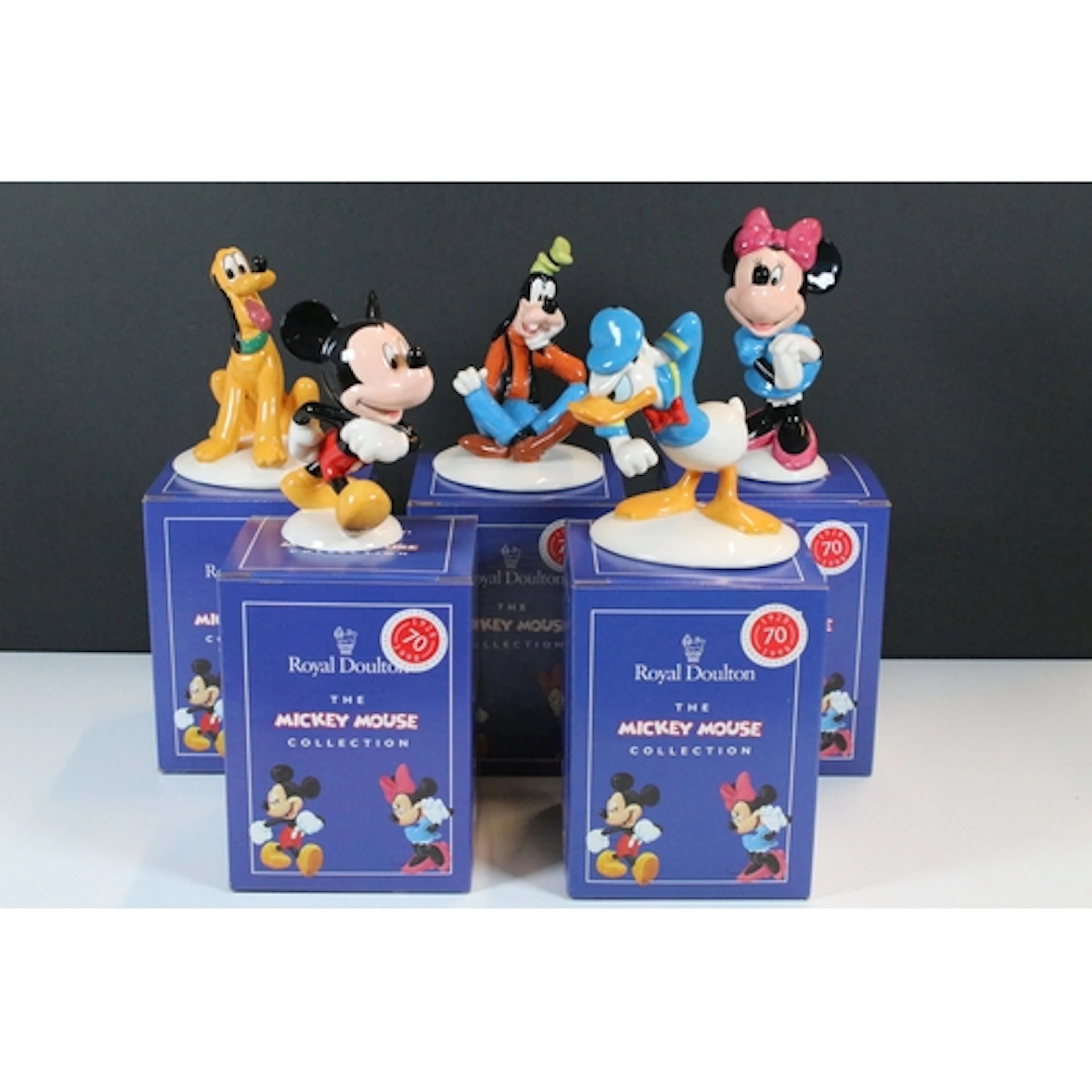 Group of five Royal Doulton Mickey Mouse collection boxed fi...