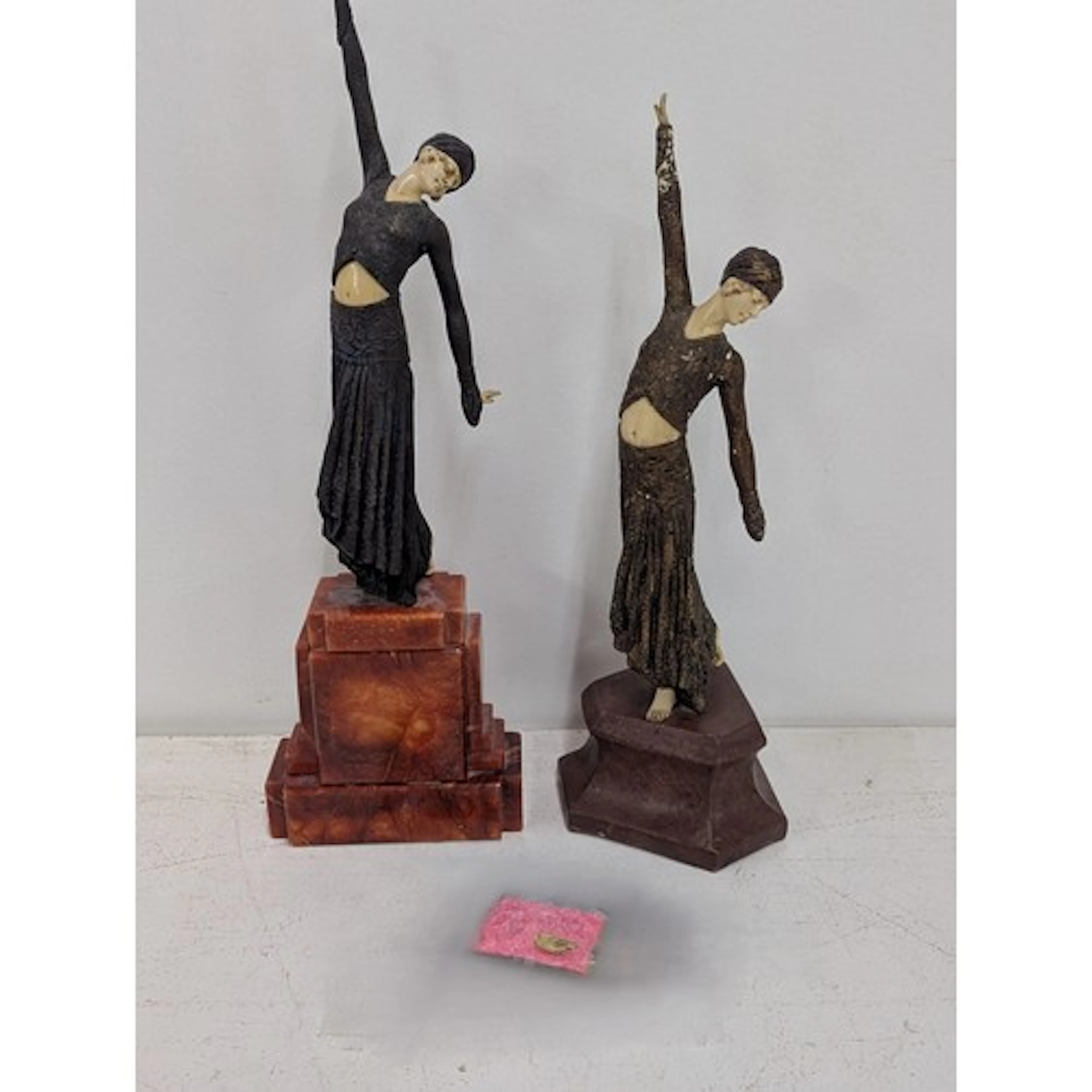A pair of Art Deco styles figurines A/F after Demetre Chipar...