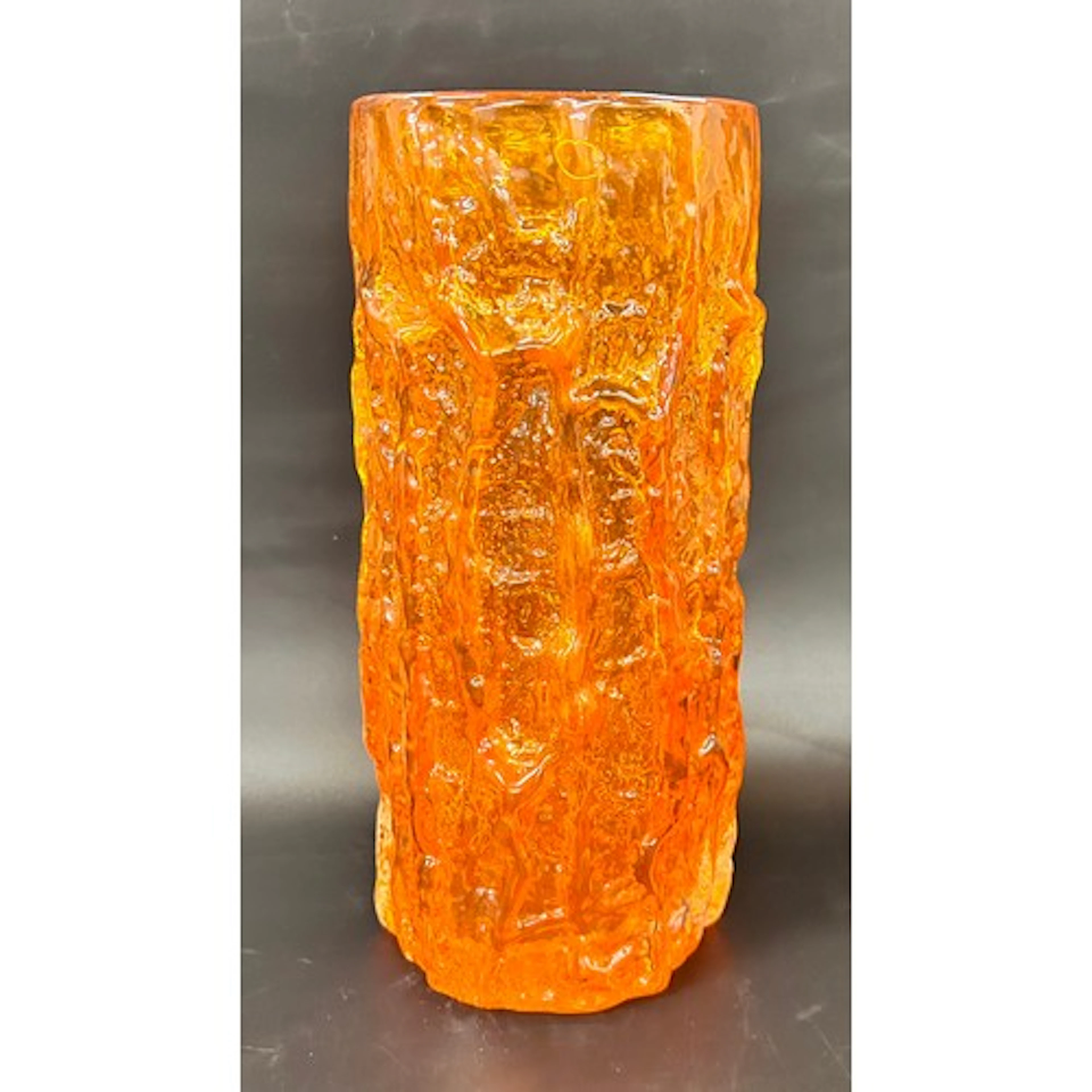 Geoffrey Baxter for Whitefriars; a textures glass Tangerine ...