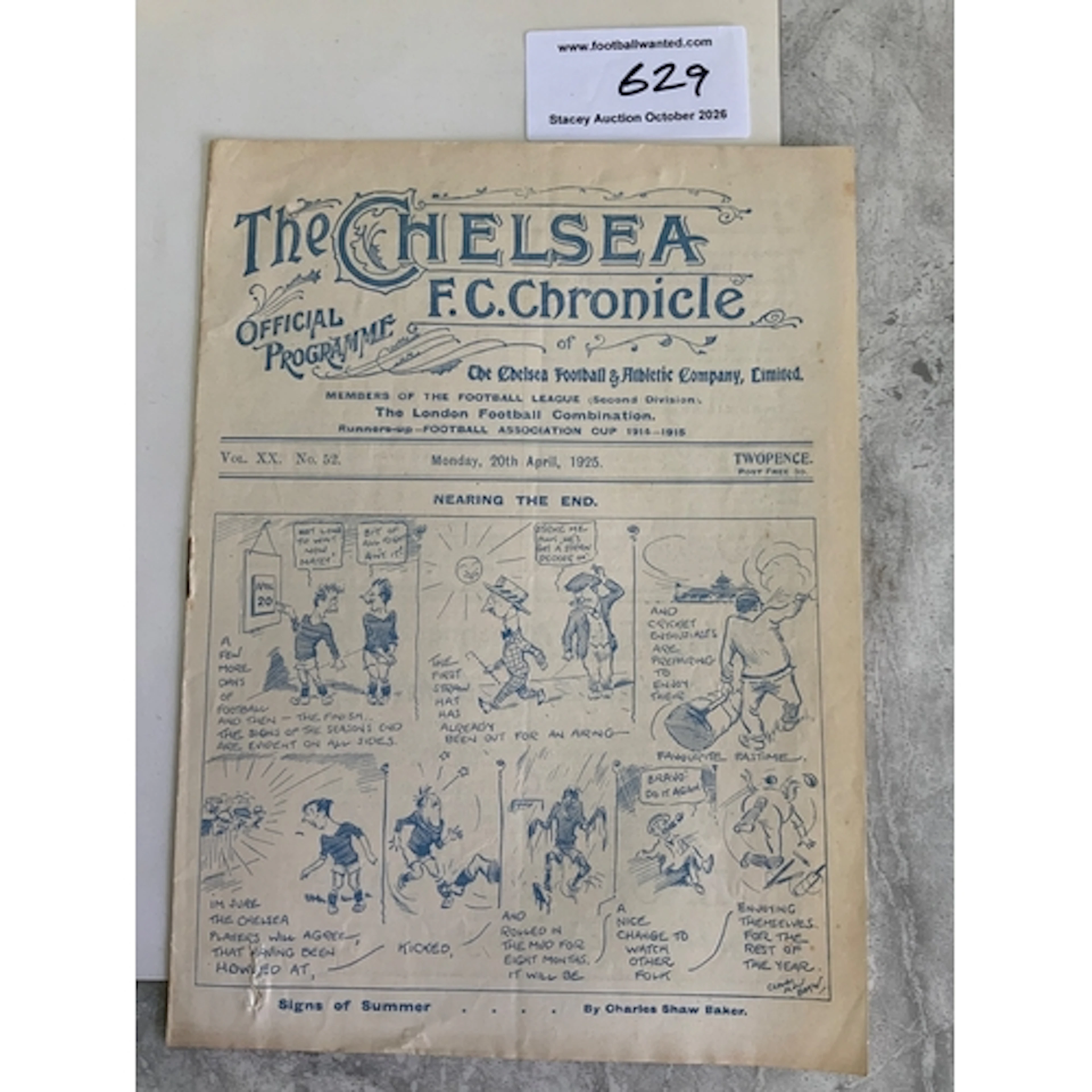 1924 - 1925 Chelsea v South Shields Football Programme: Divi...