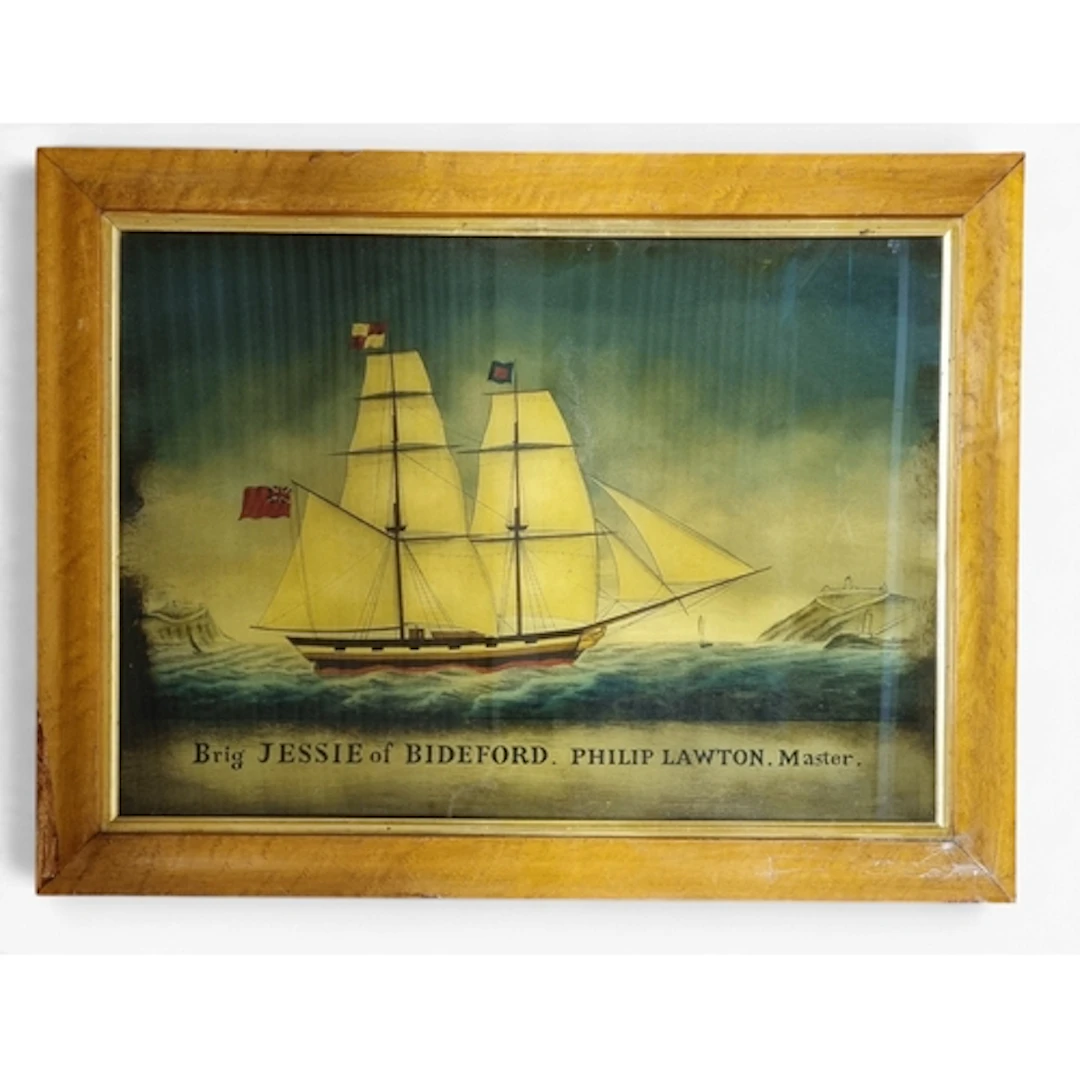 A good reversed on glass Picture of Brig Jessie of Biniford,...