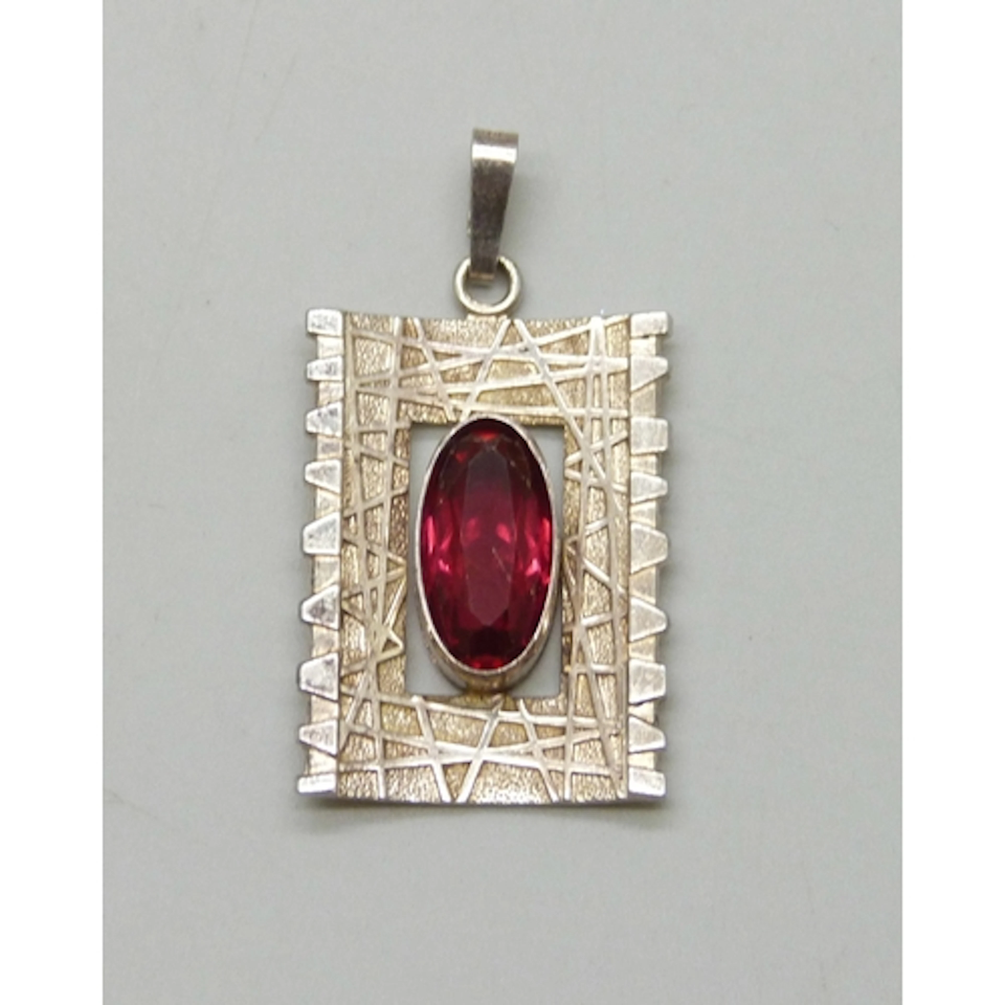 Andreas Daub, a German circa 1970s Modernist silver and pink...