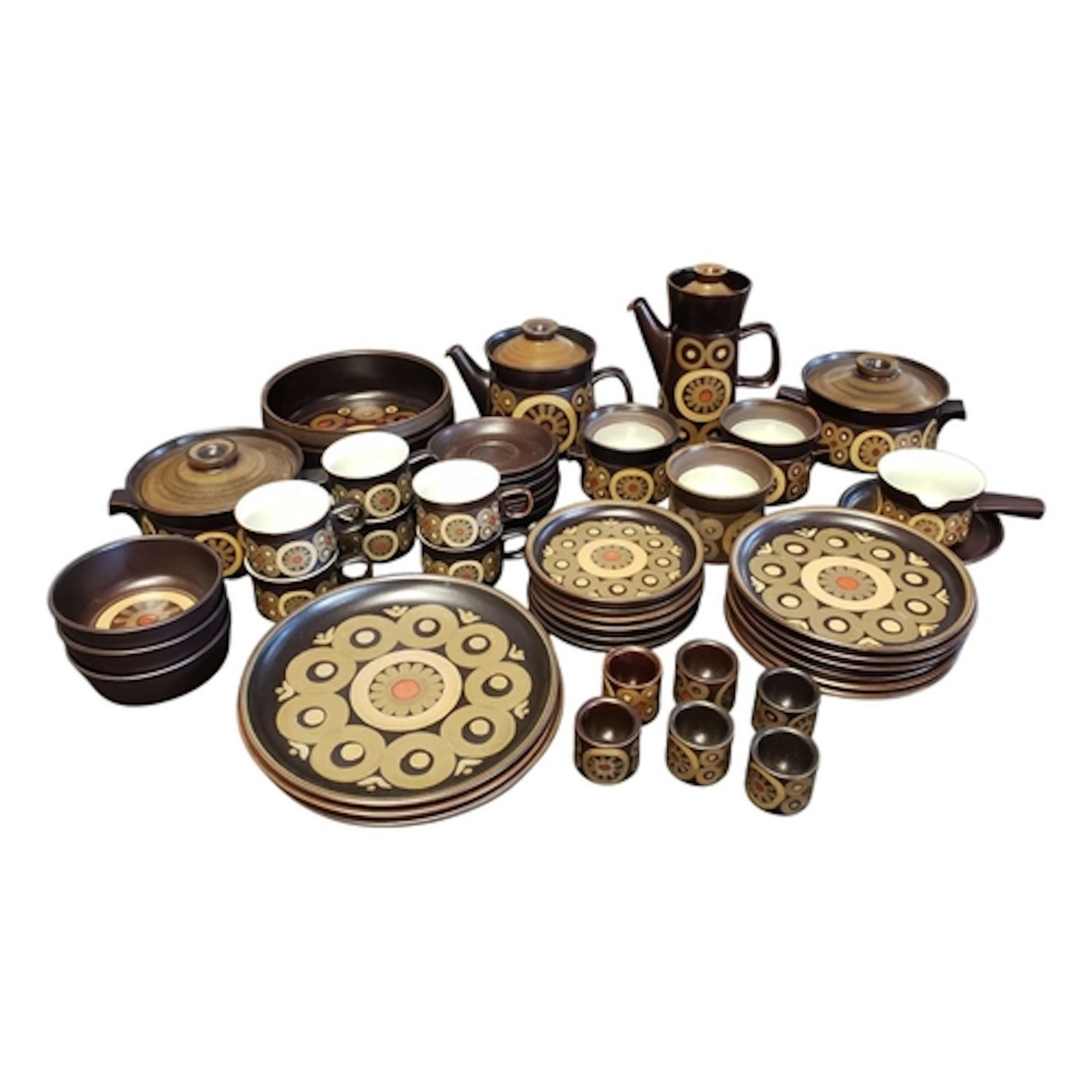 Mid century Denby Arabesque ceramic large dinner service. To...