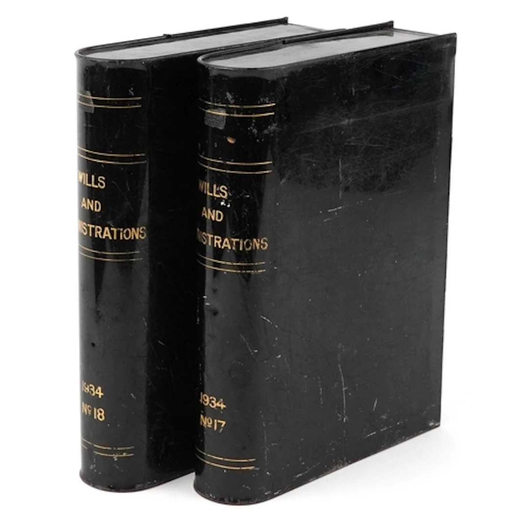 Pair of early 20th century black enamel Wills & Administrati...