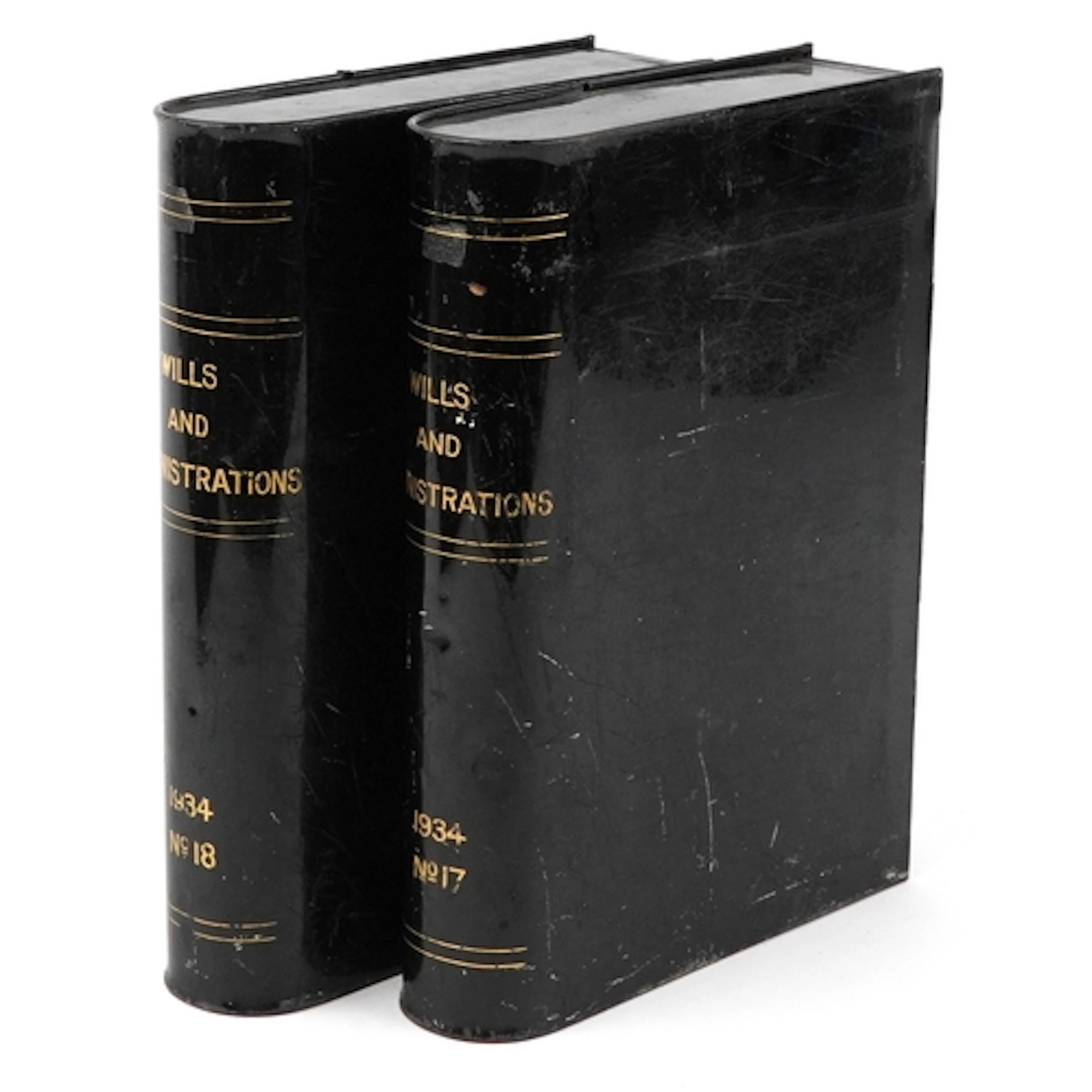 Pair of early 20th century black enamel Wills & Administrati...