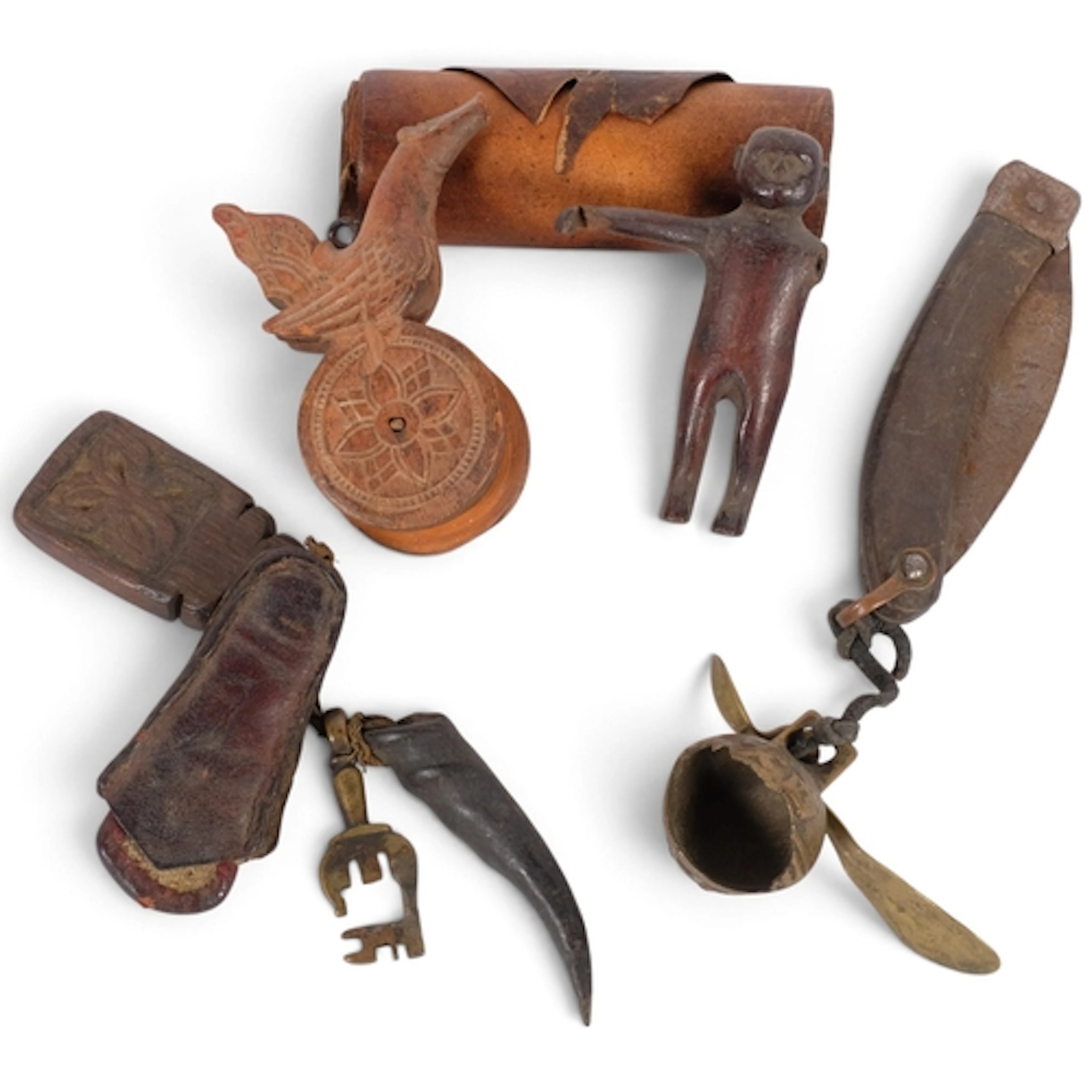 A small collection of interesting African wares, including a...