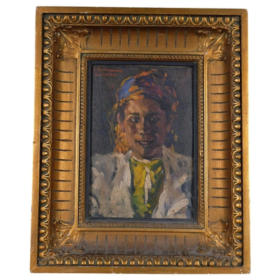 Hugo Backmansson (1860-1953), Finnish, oil on board, portrai...