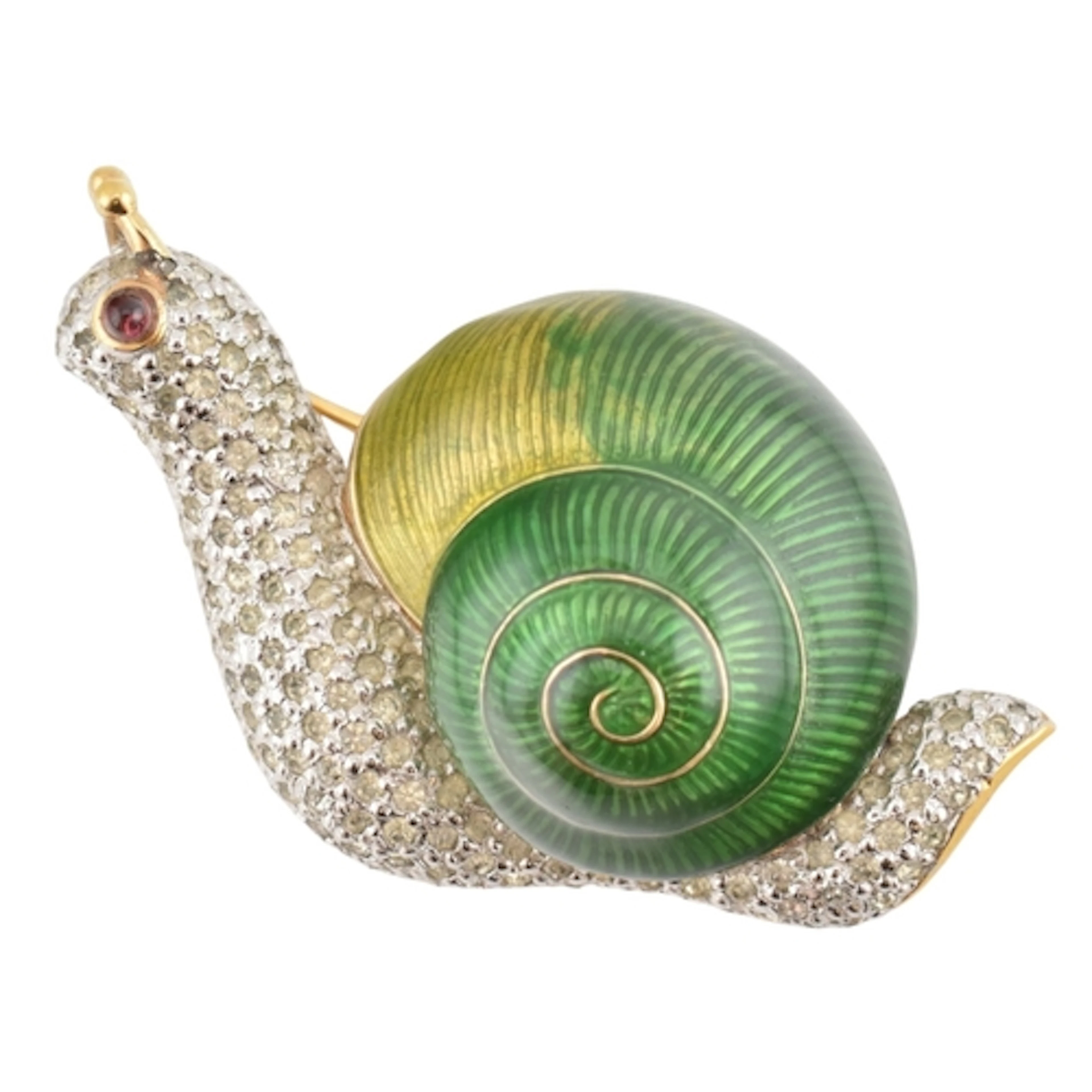 A signed Judith Leiber figural brooch pin in the form of a s...