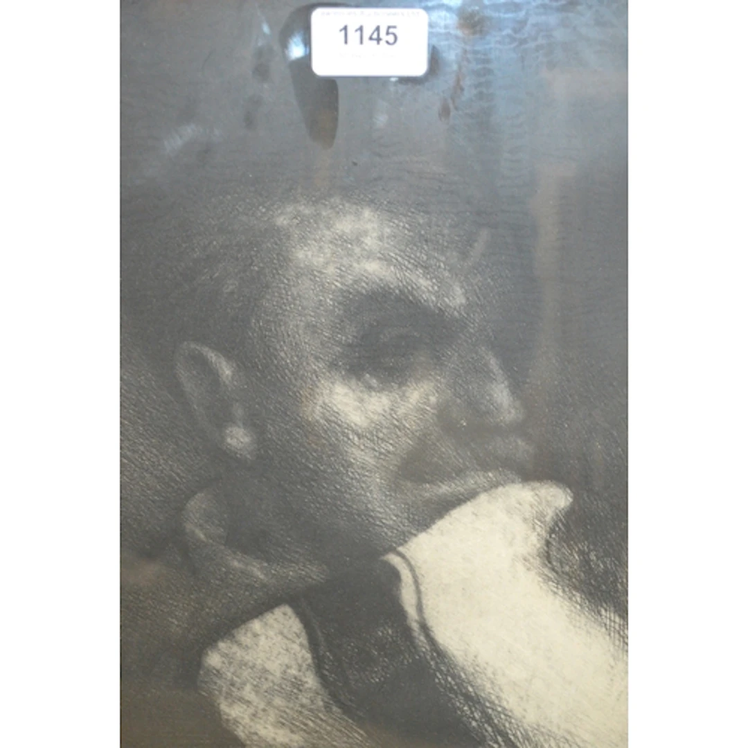 Bill Jacklin, signed etching, ' Man with Bib ', 29.5 x 22cm ...