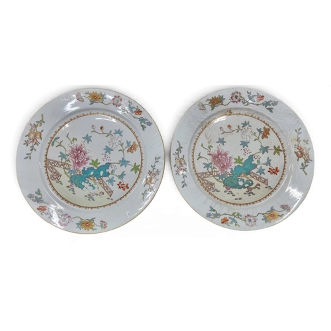 A superb pair of 19th Century Masons Ironstone Chargers with...