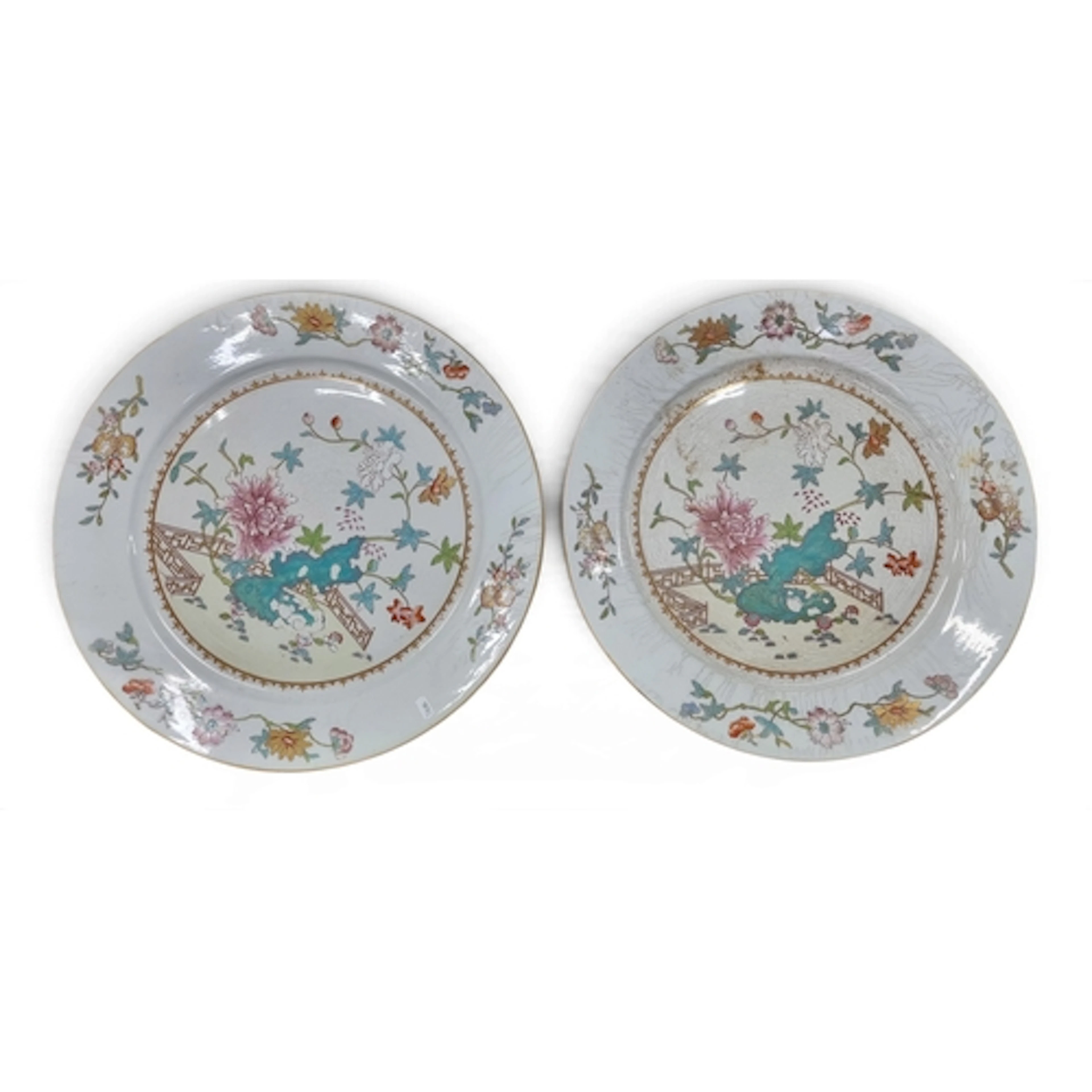 A superb pair of 19th Century Masons Ironstone Chargers with...