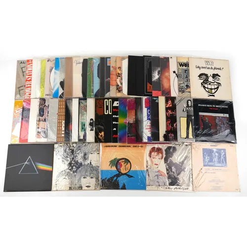 Collection of vinyl LP records including Pink Floyd, The Bea...