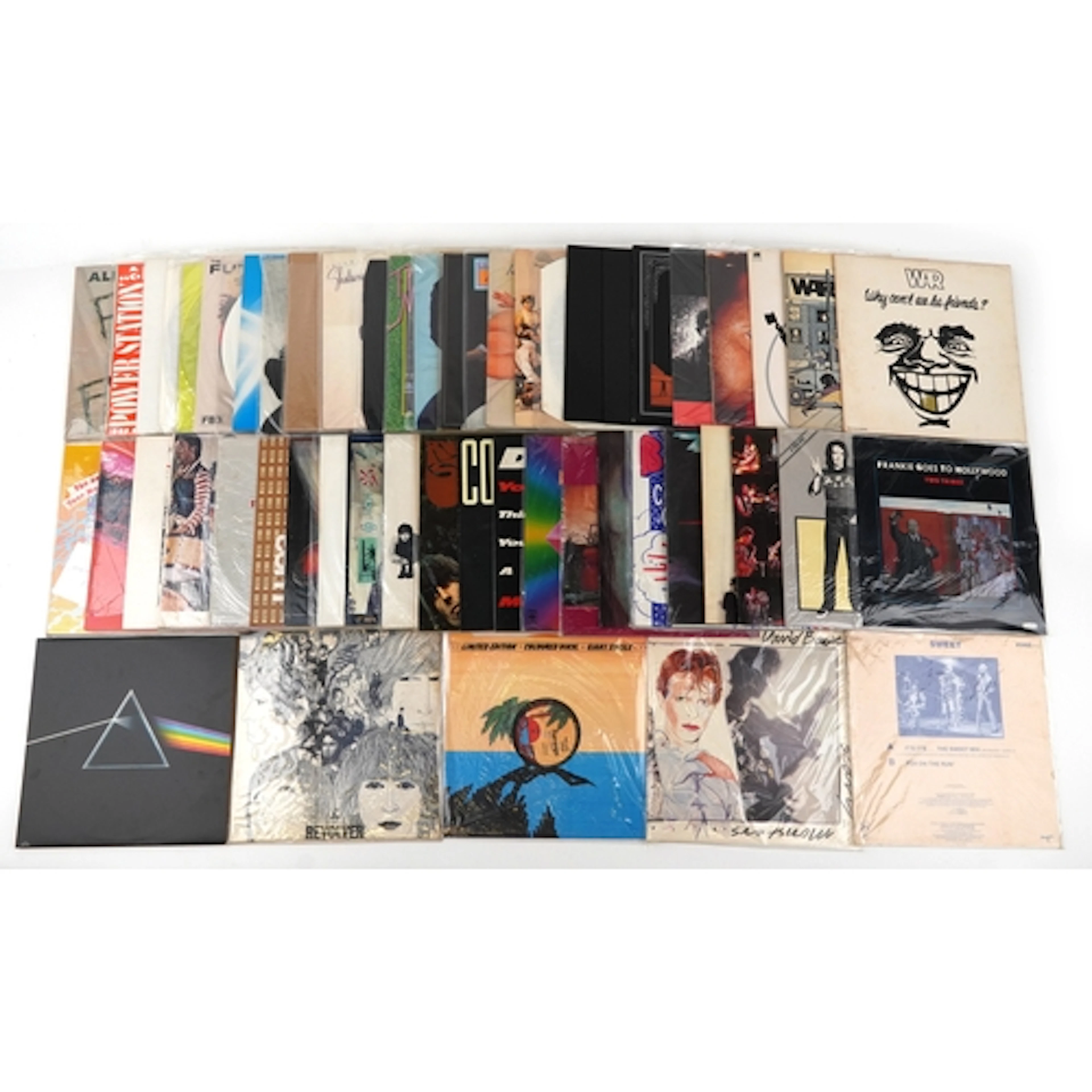 Collection of vinyl LP records including Pink Floyd, The Bea...