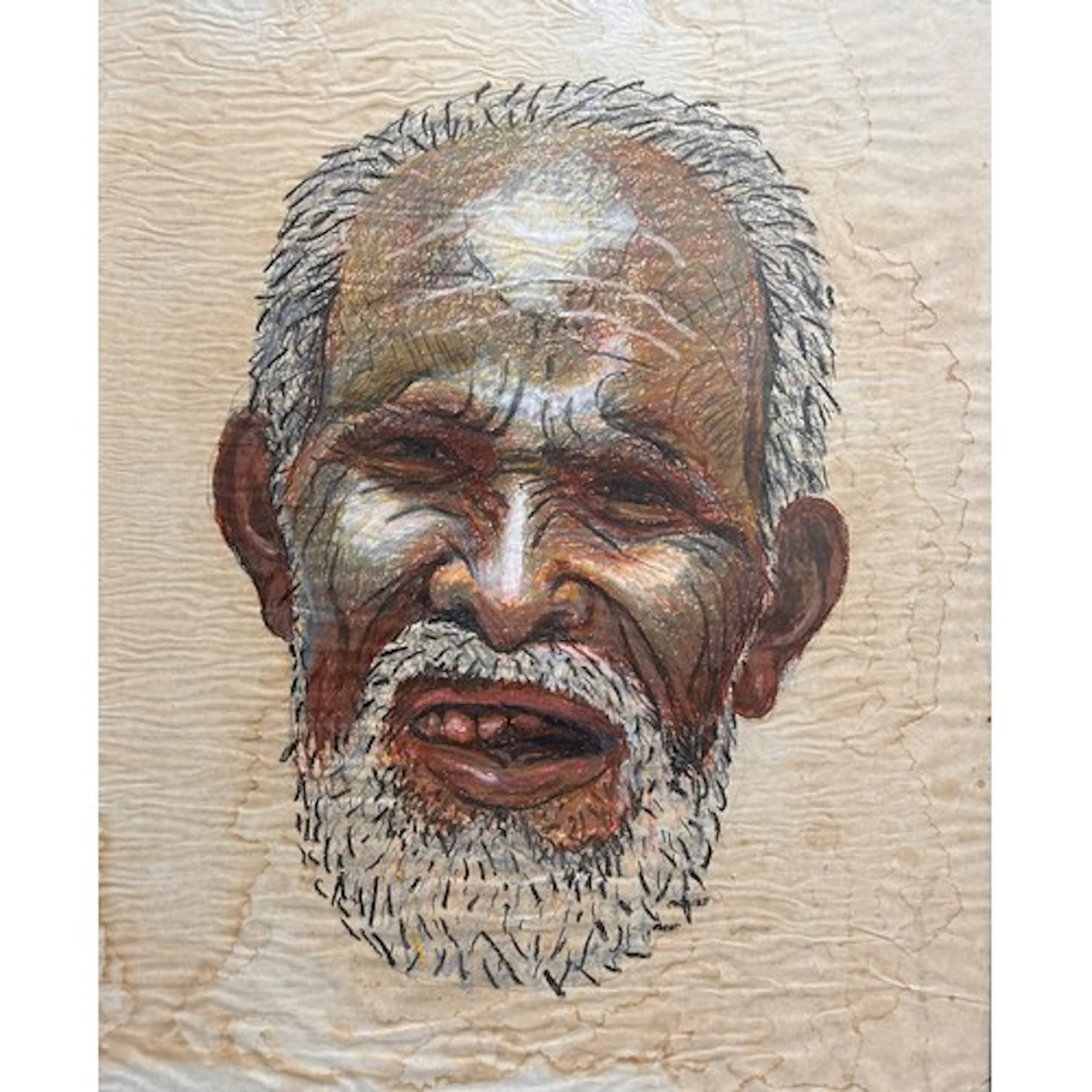 Andrew Wood (British, b.1950) portrait of a bearded gentlema...