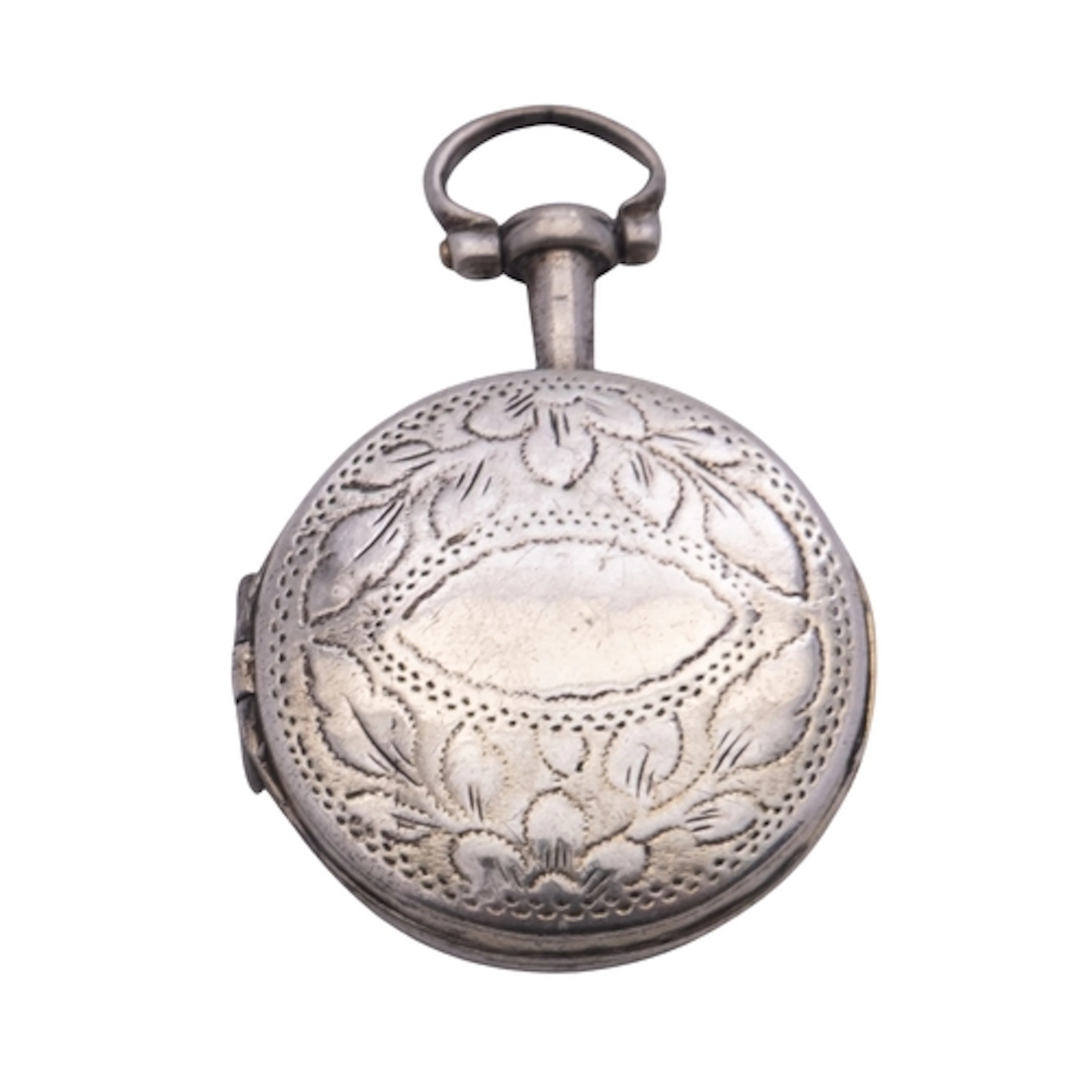 A George III engraved silver vinaigrette, resembling a pocke...
