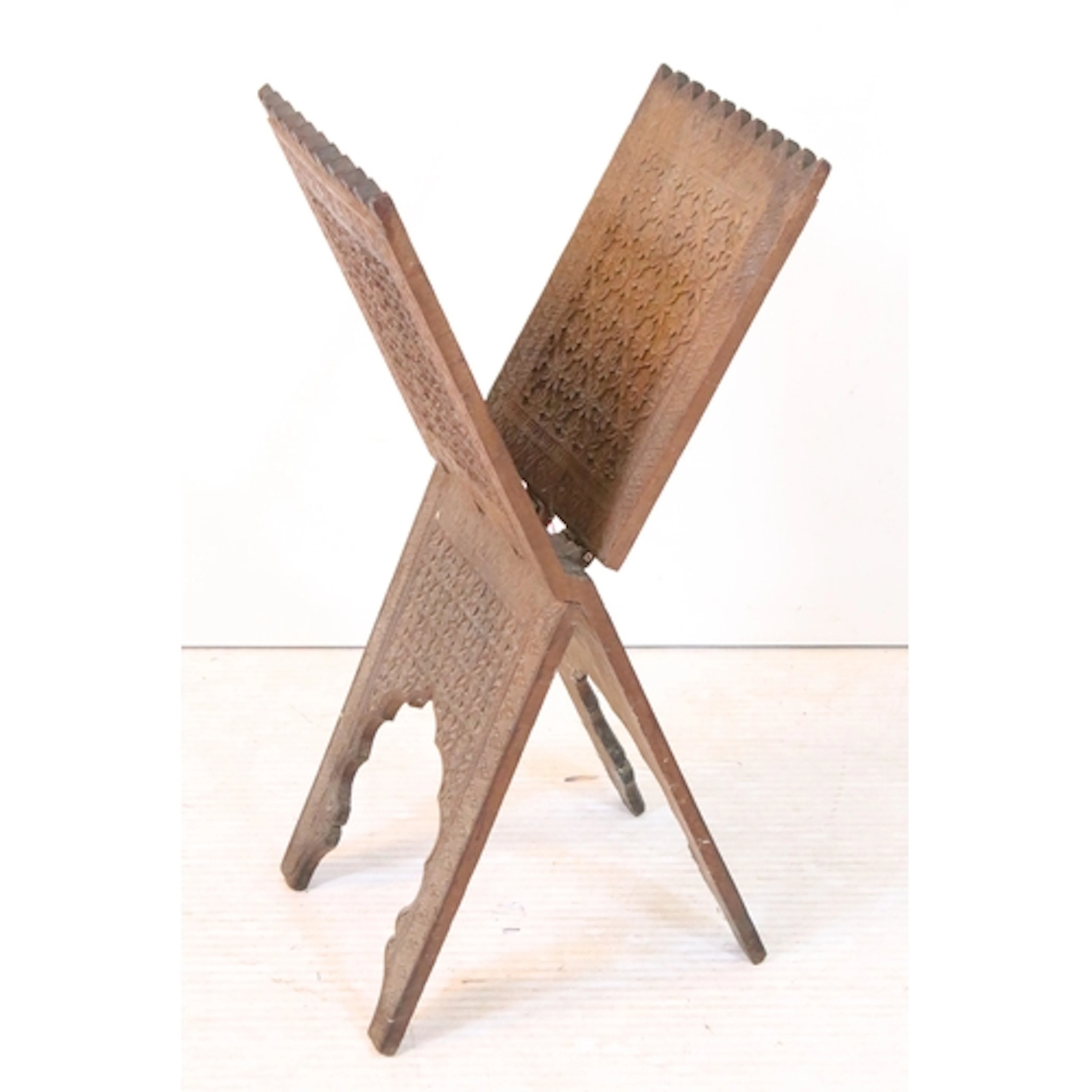 Early 20th century hardwood rehal or kursi book stand, of fo...