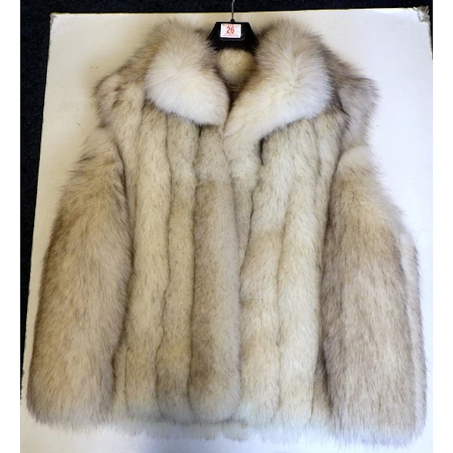 A vintage ladies blue fox fur gilet
