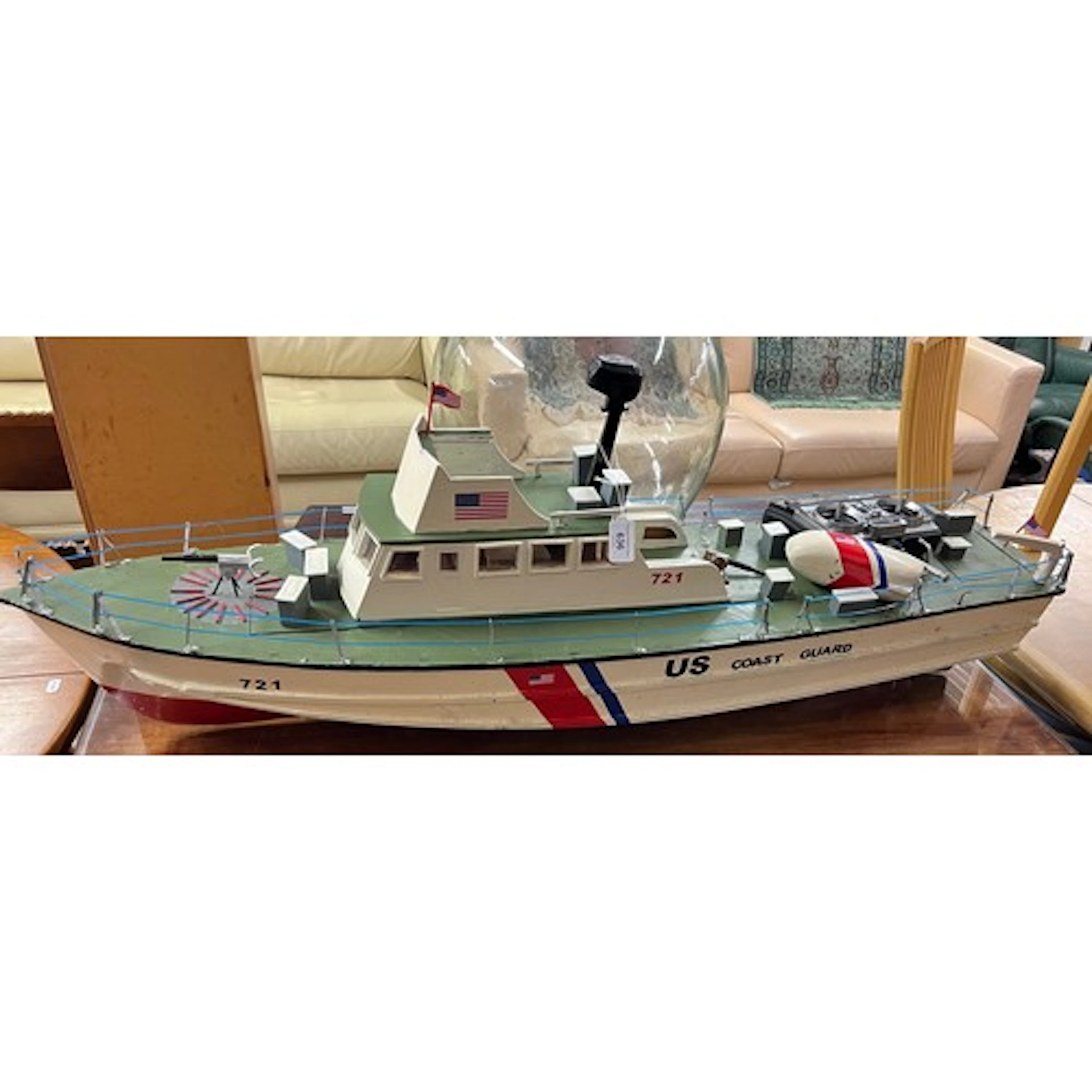Radio control model boat 'US Coast Guard', with radio contro...