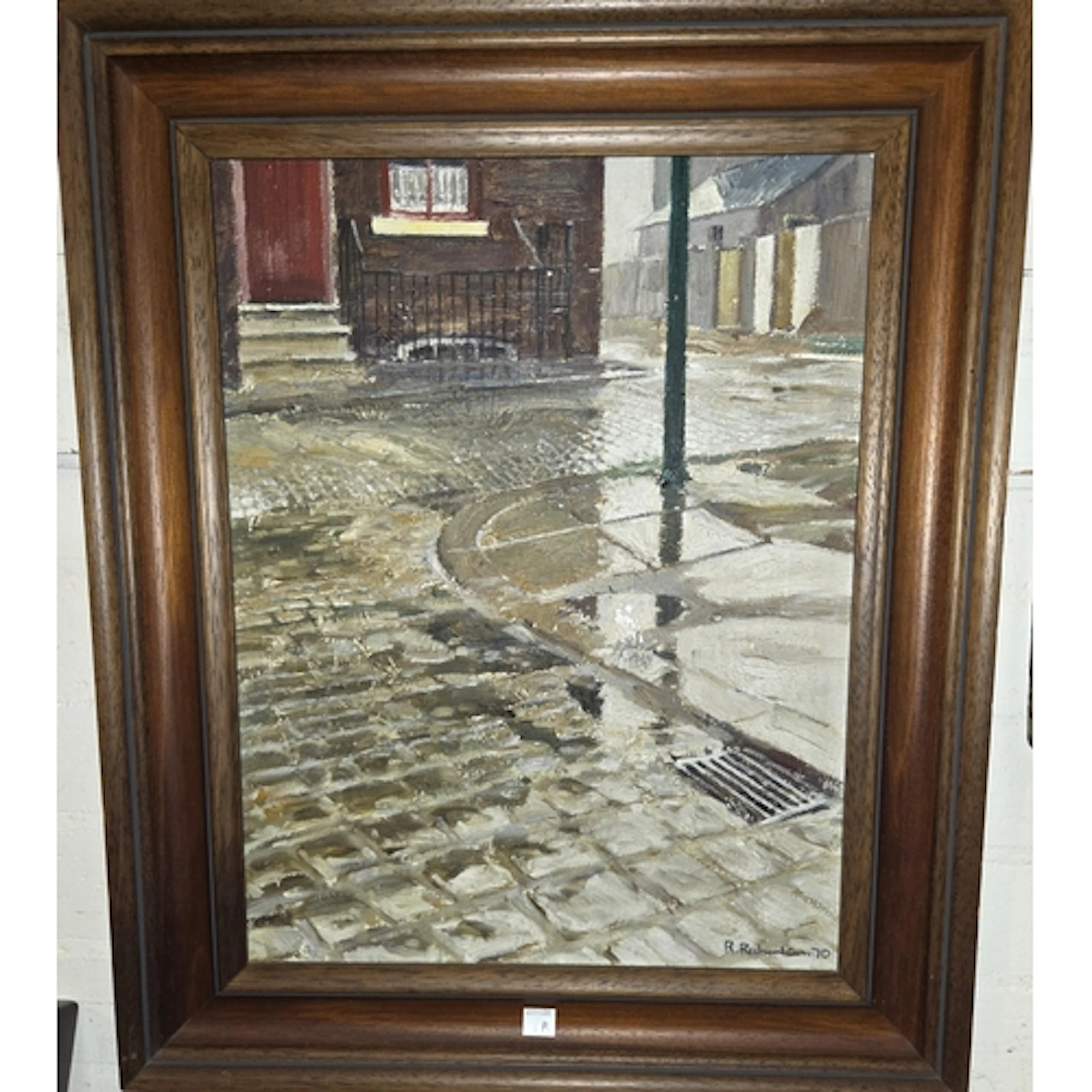 Bob Richardson Oil painting of Northern street scene, signed...