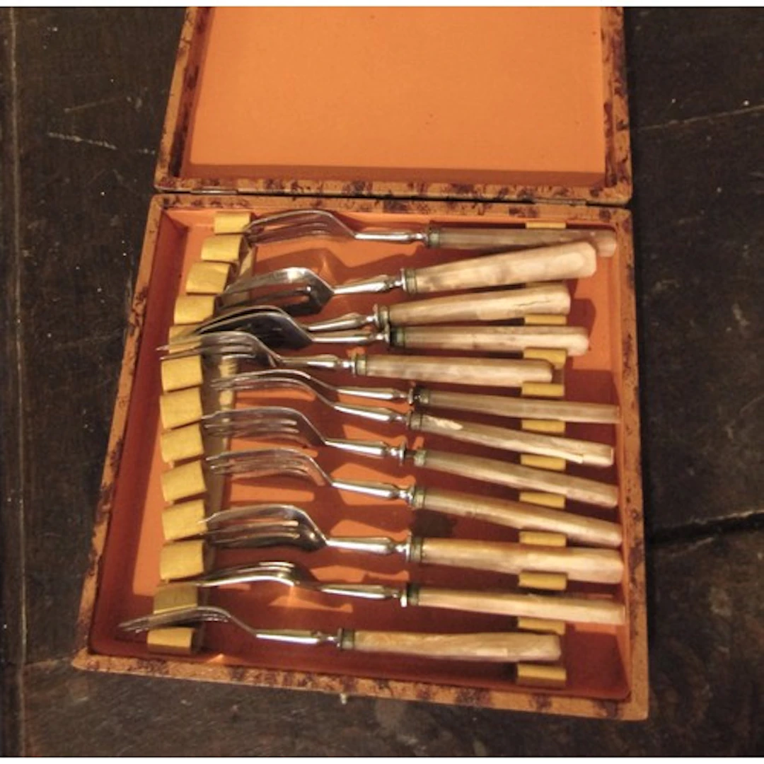 Two Boxed Sets Knives and Forks Silver Plated and Complete