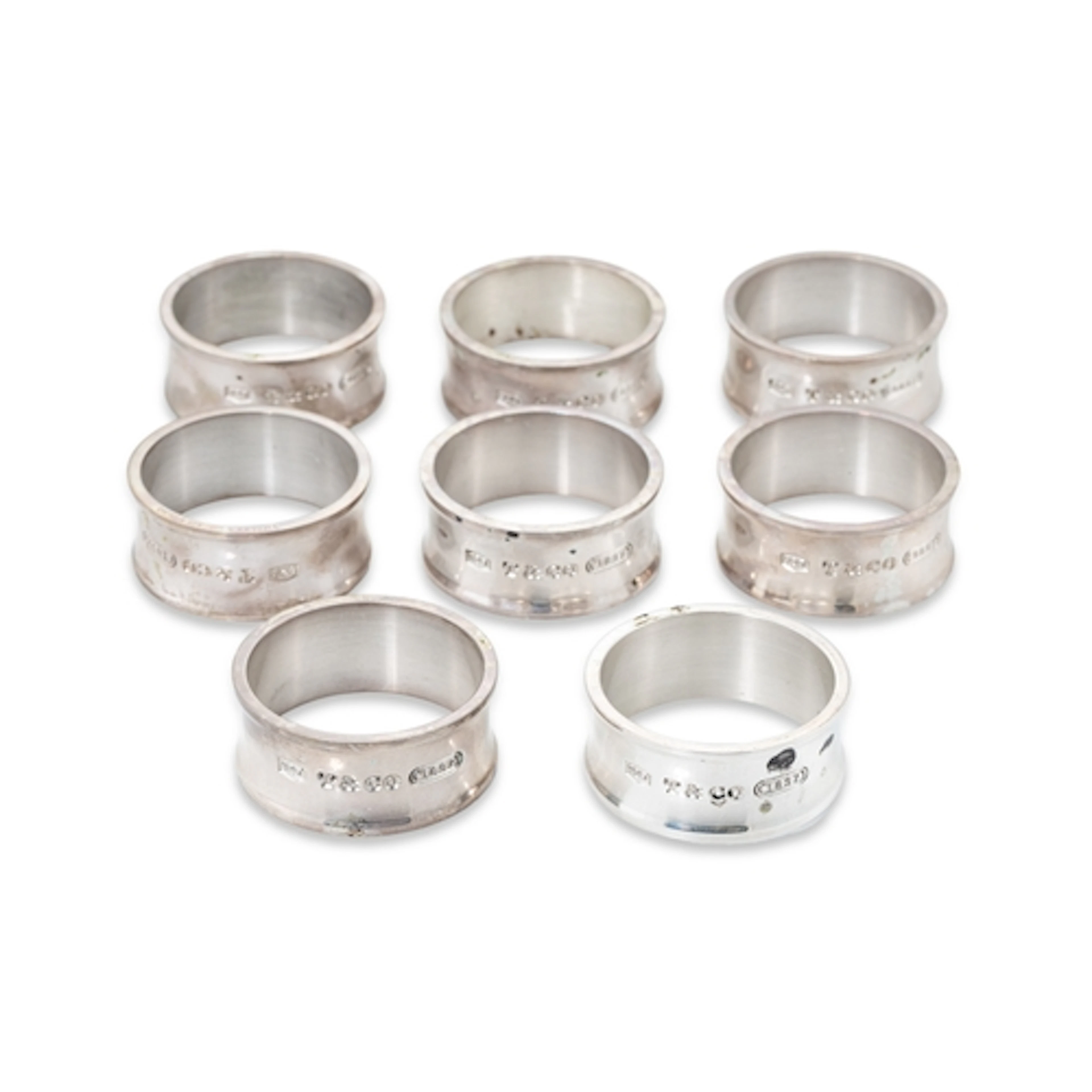 A MODERN SET OF EIGHT TIFFANY & CO (1837) USA STERLING SILVE...
