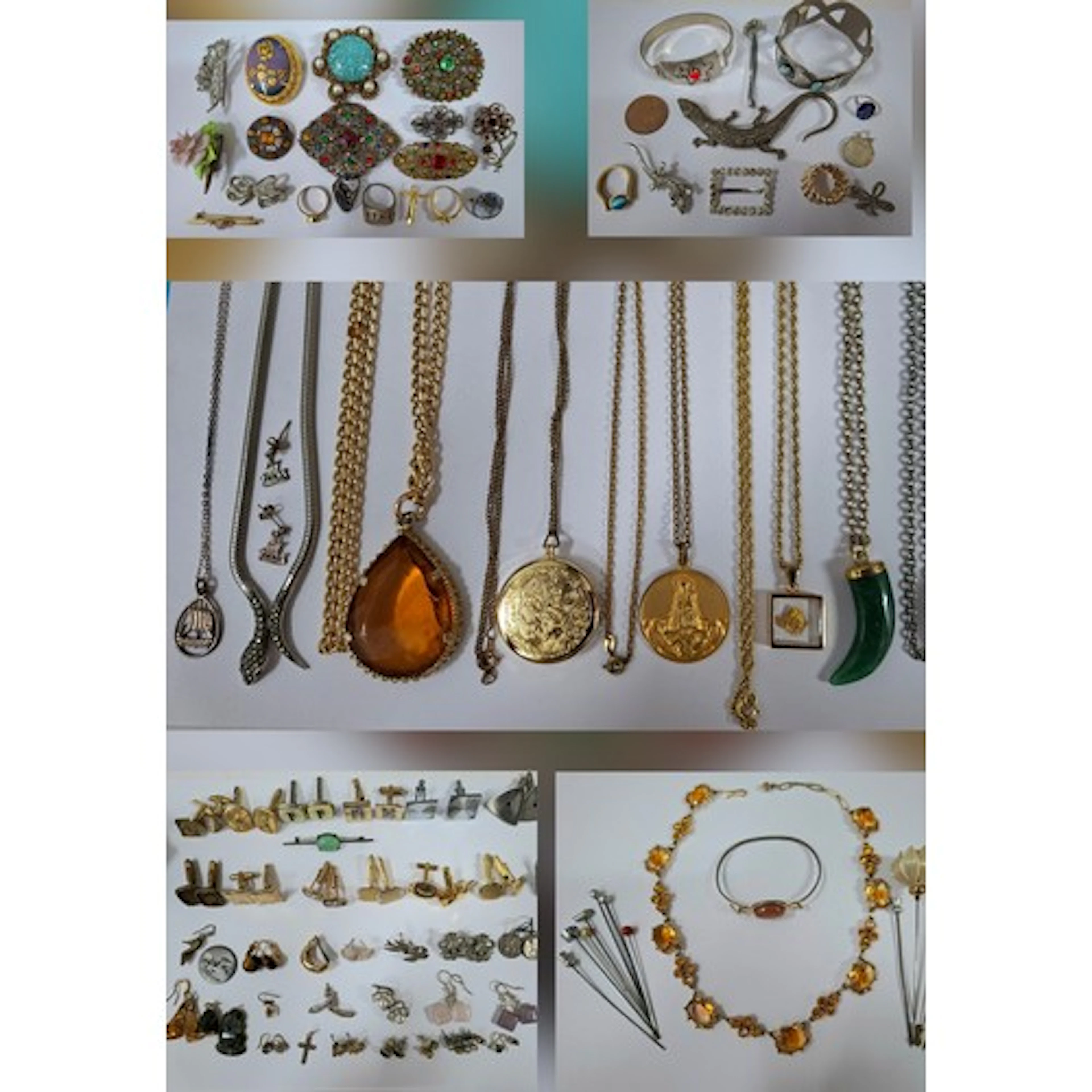 A quantity of costume jewellery comprising vintage brooches ...