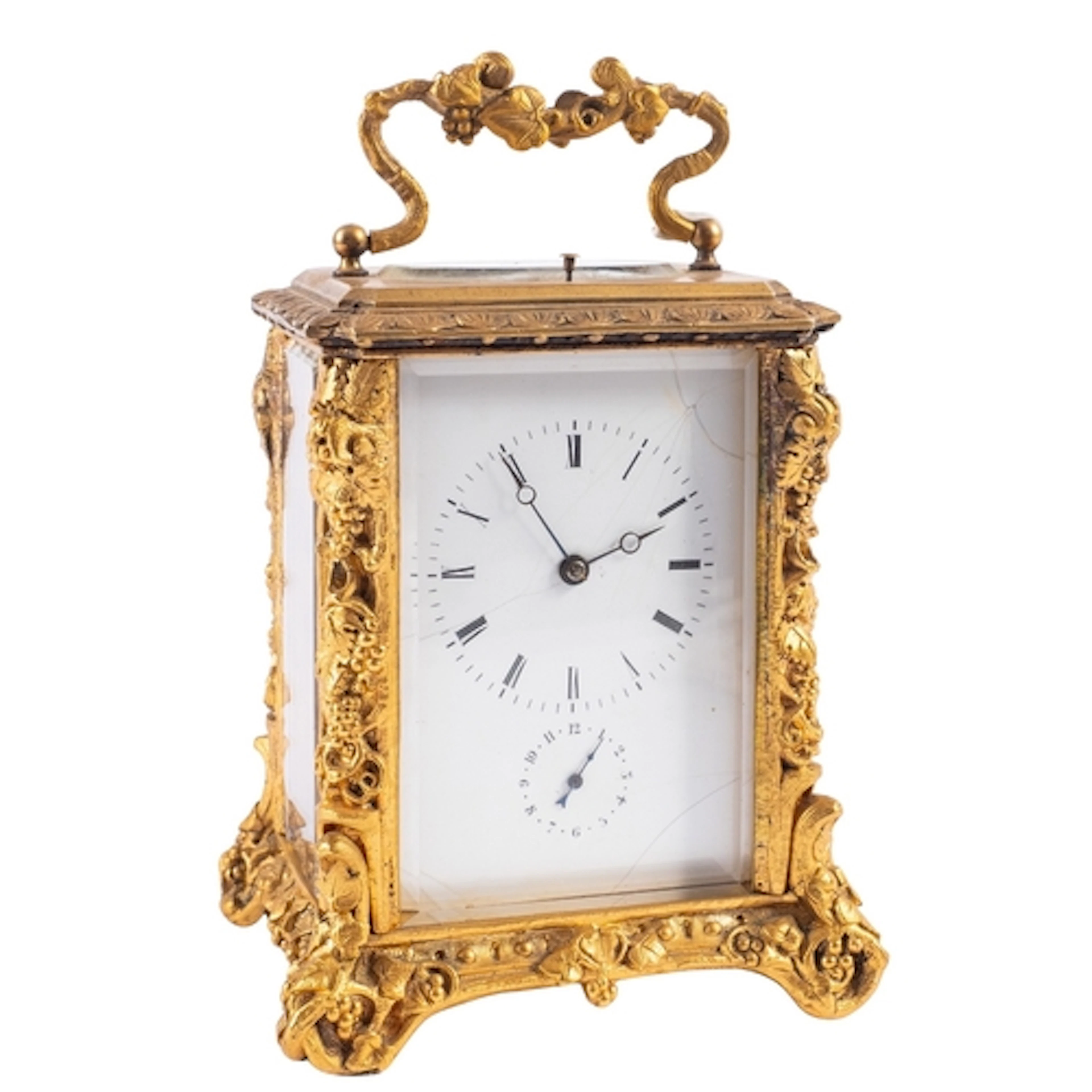 Japy Frères Paris a decorative cast-brass carriage clock the...