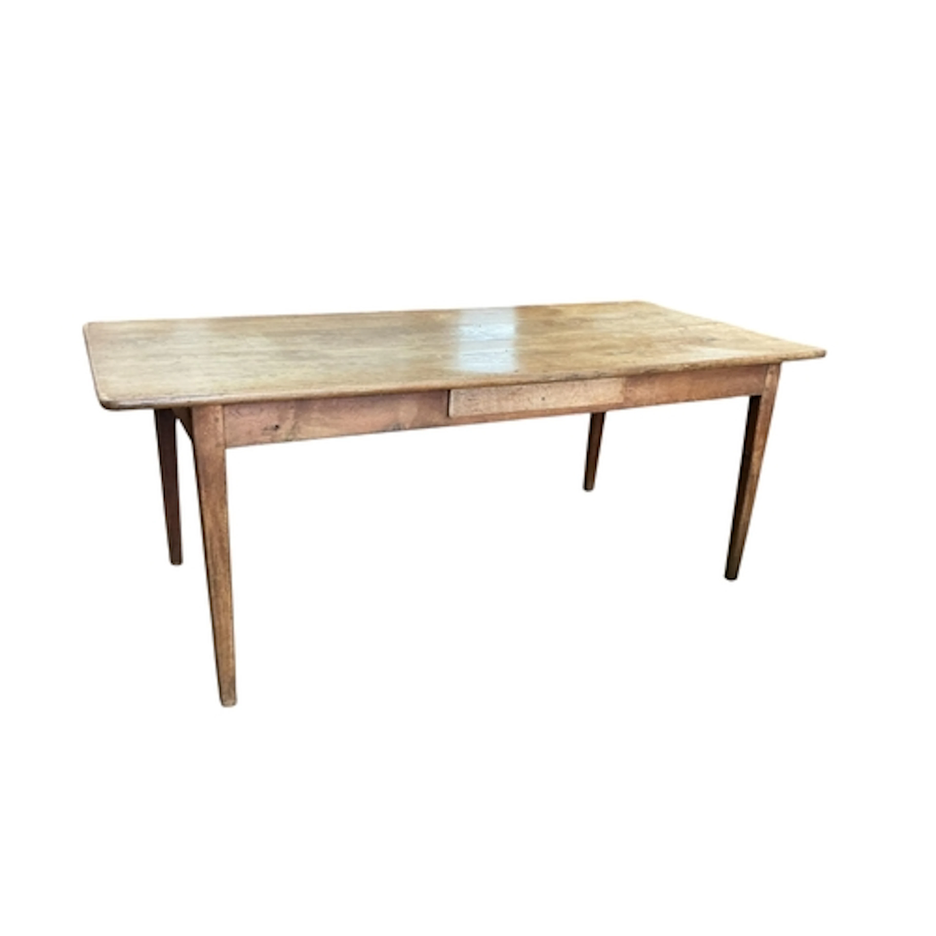 A 19th century French rectangular pale oak farmhouse table w...