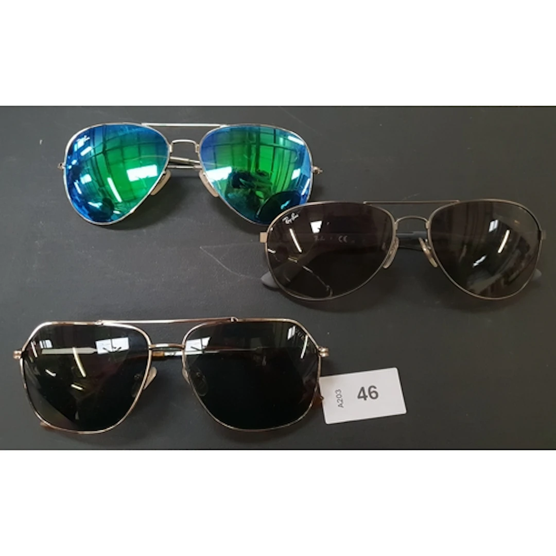 THREE PAIRS OF SUNGLASSES INC. RAY BAN RB 3026, RAY BAN RB 3...