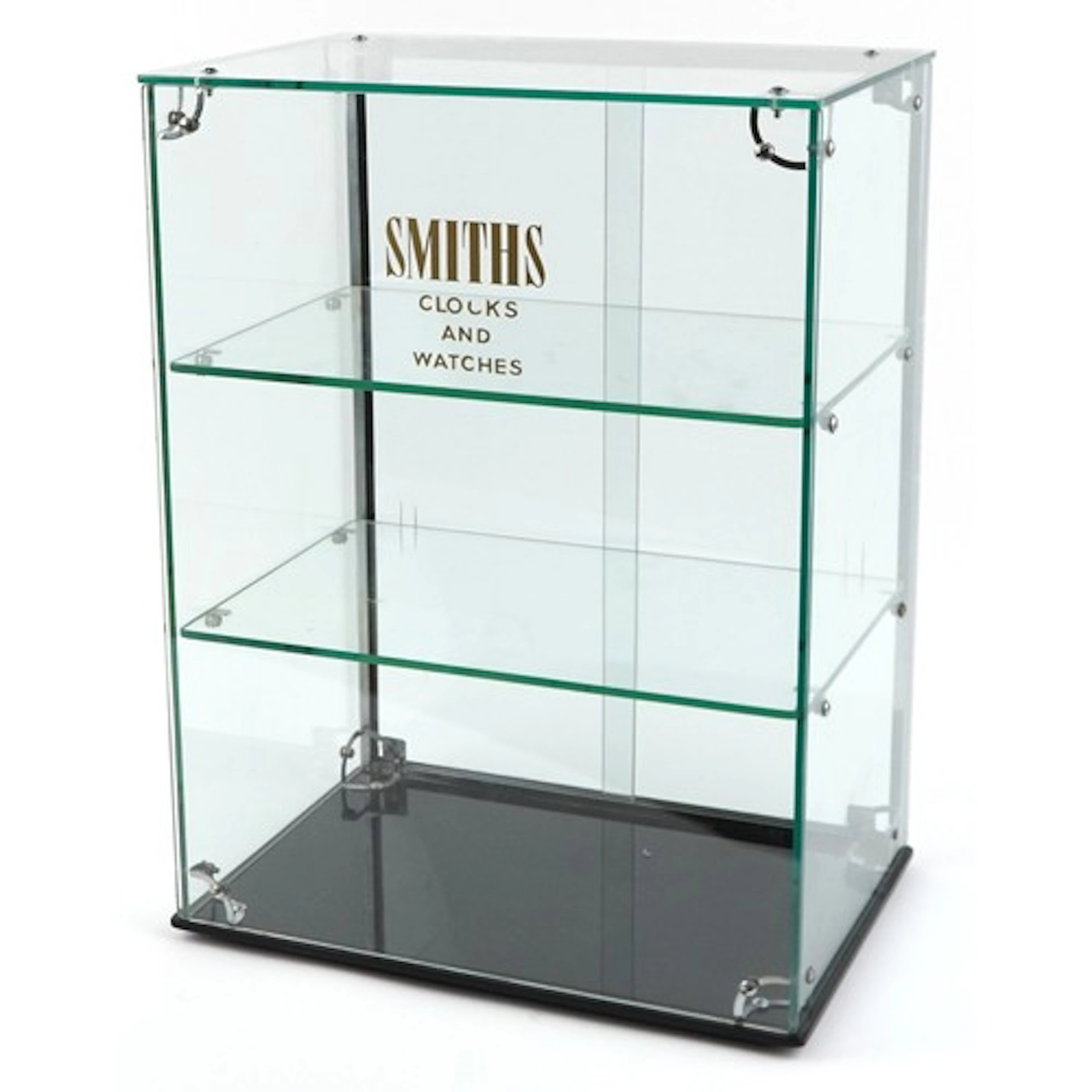 Smiths clocks and watches advertising glass display case, 60...
