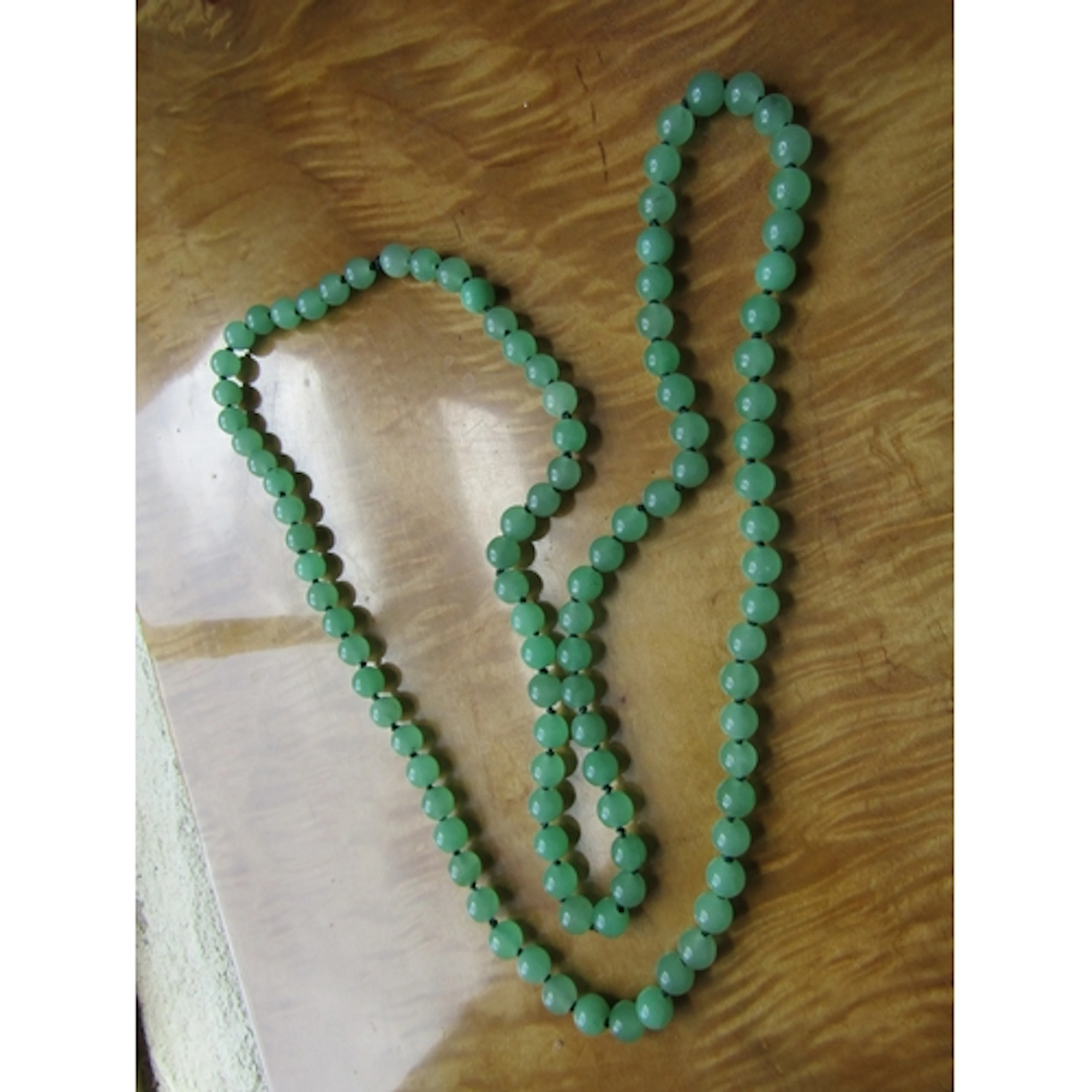 Jade Bead Necklace Approximately 1.1 Metre Long Single Stran...