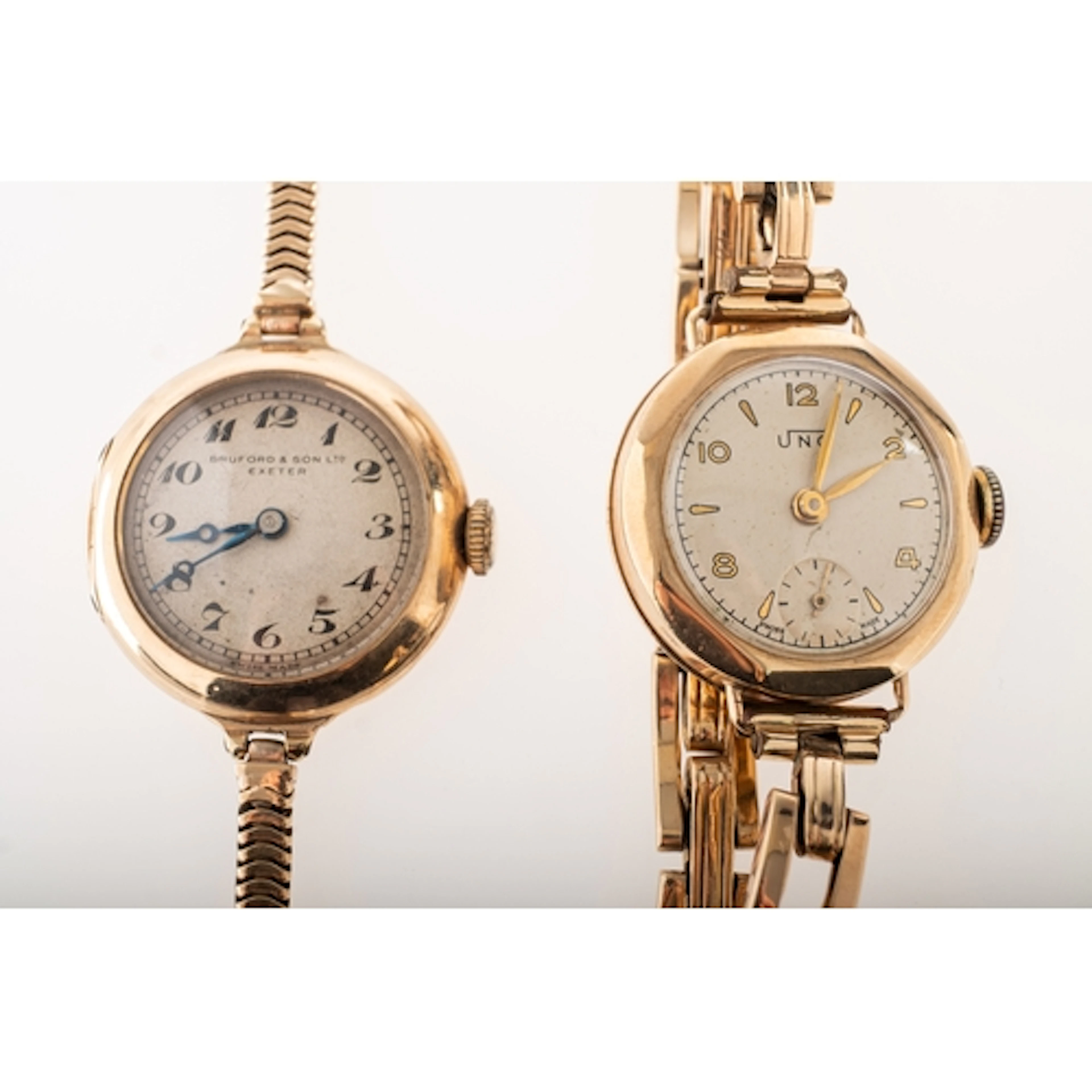 Two 9K gold wristwatches to include Buren for Brufords of Ex...