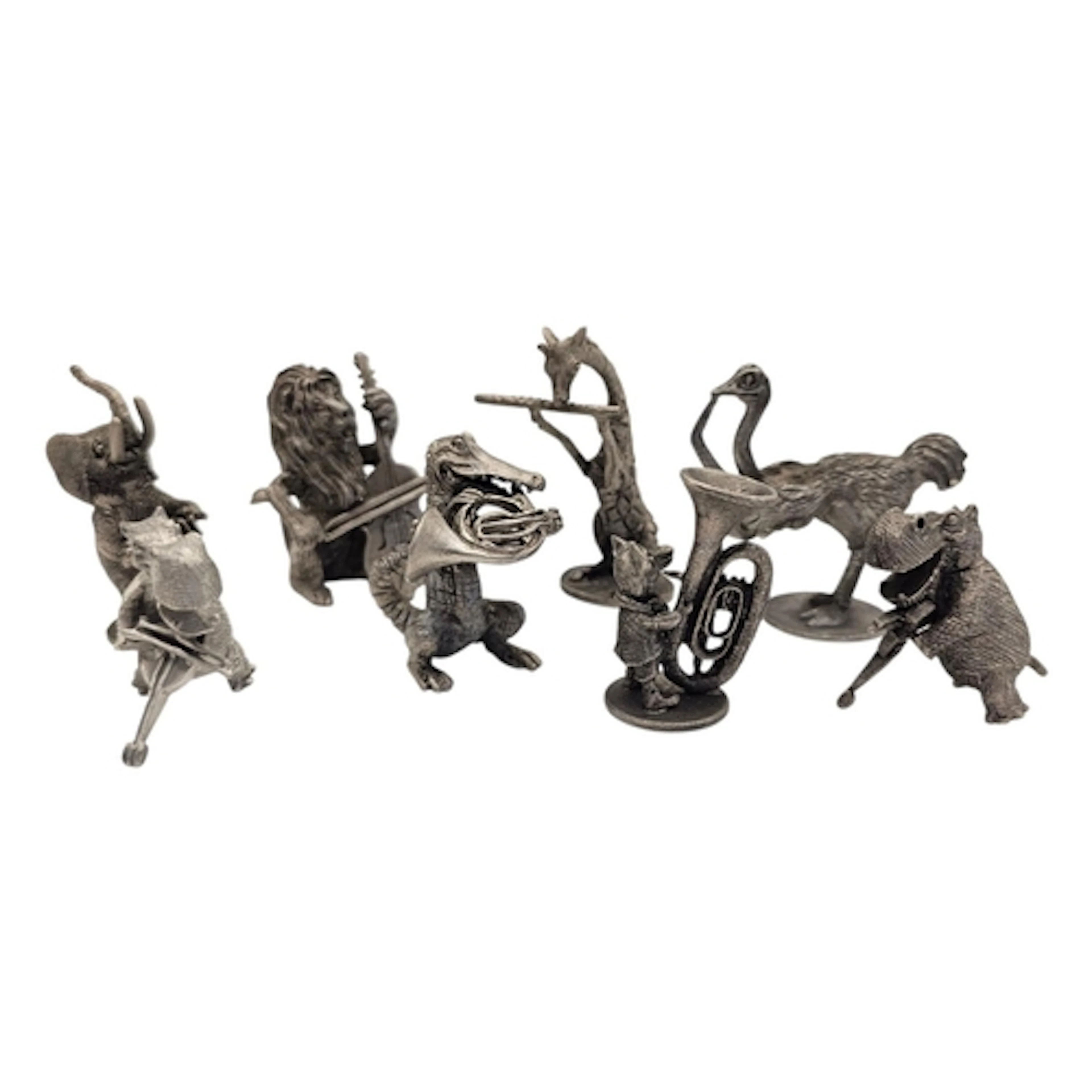 ARTIL UTRECHT, A SET OF EIGHT DUTCH PEWTER NOVELTY FIGURES C...