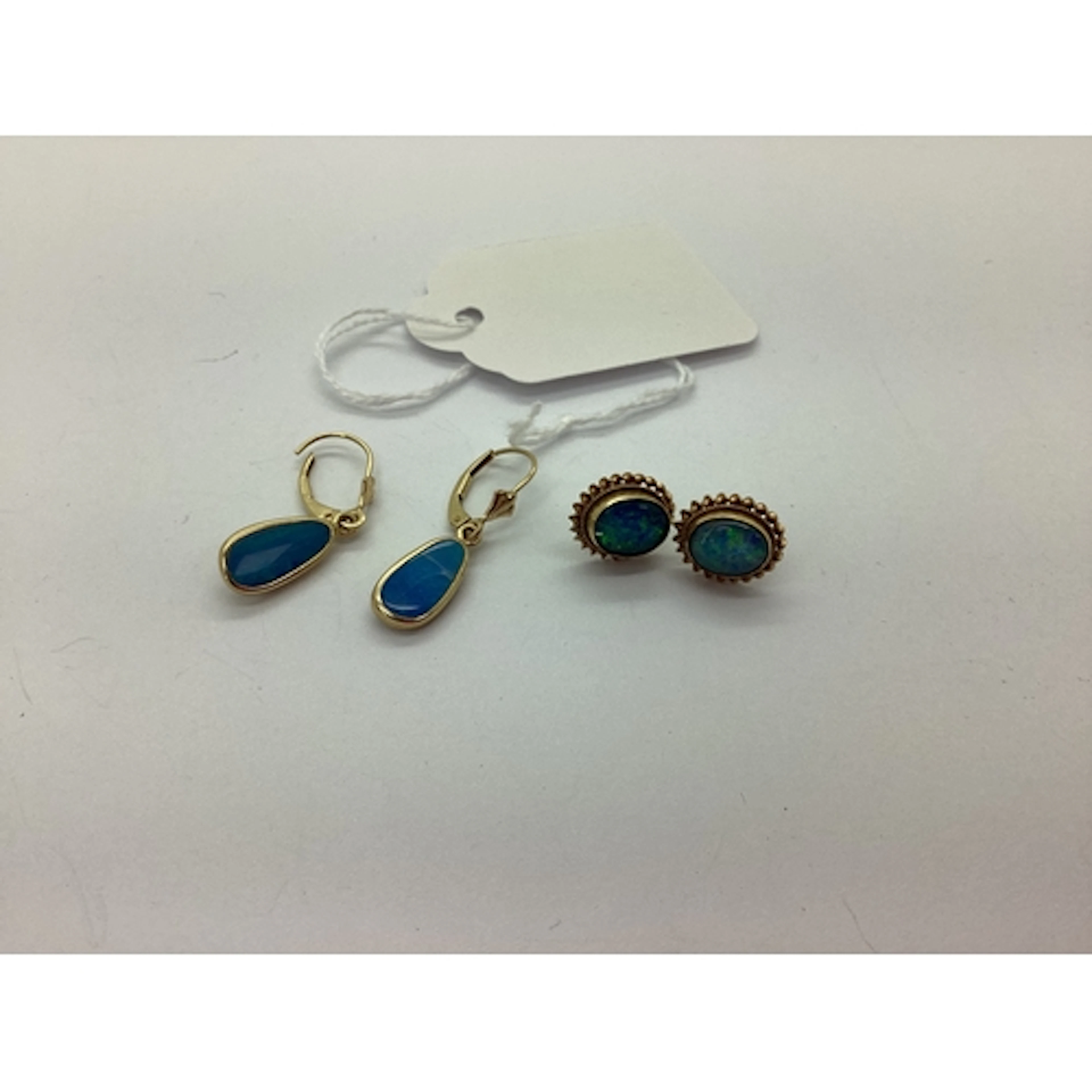 A Pair of Modern Collet Set Earrings, within ropetwist style...