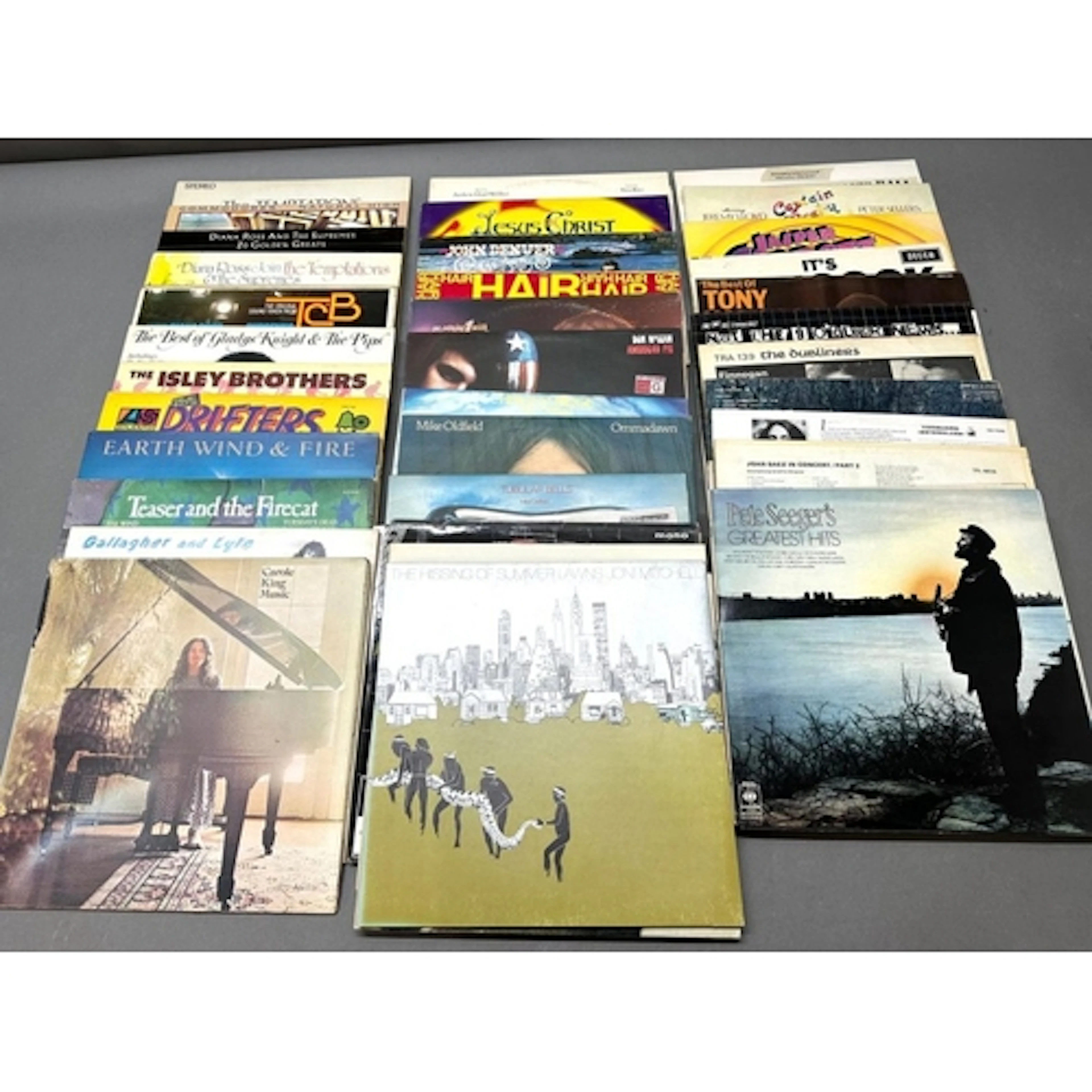 A selection of vinyl records by various artists to include D...