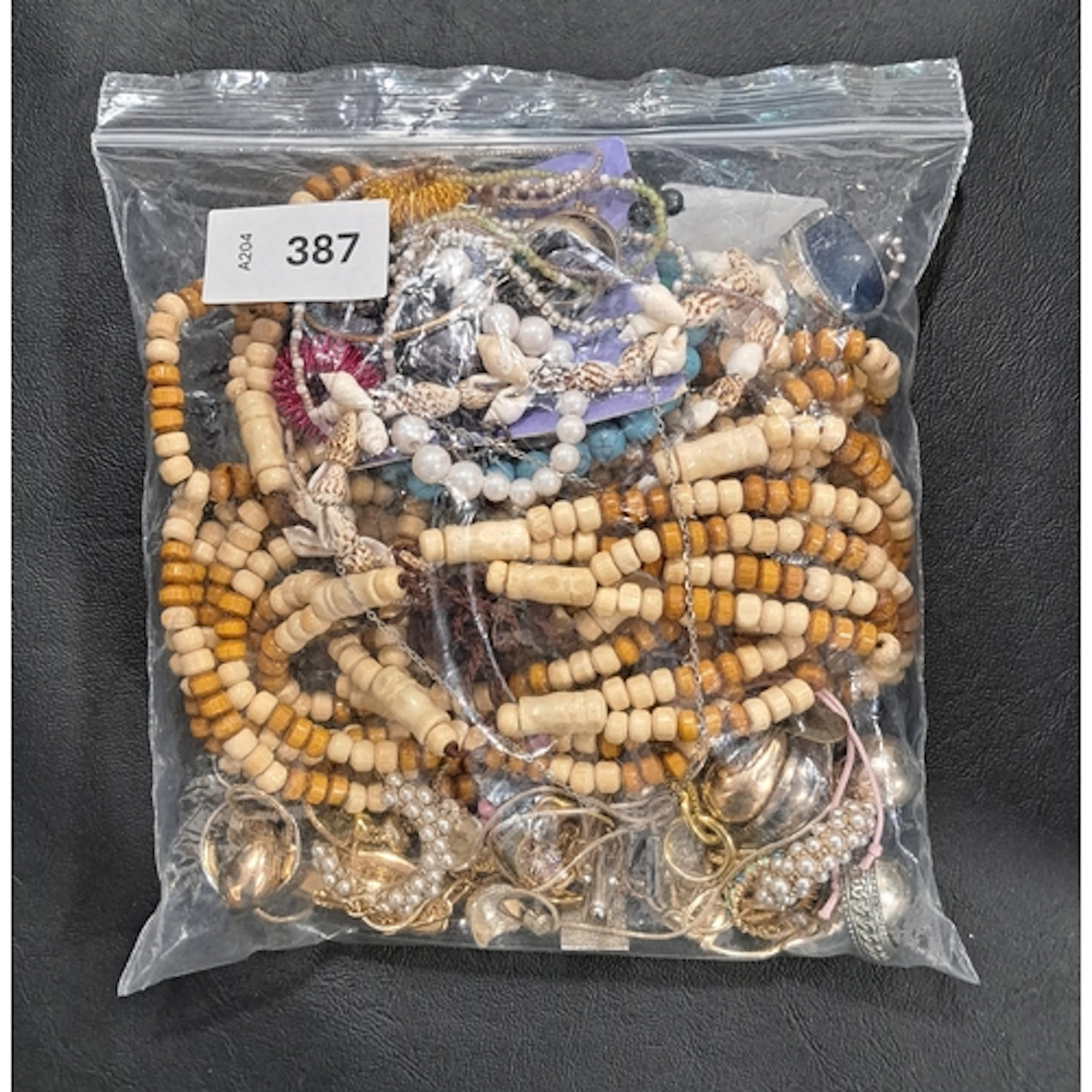 ONE BAG OF COSTUME JEWELLERY including rings, earrings, neck...