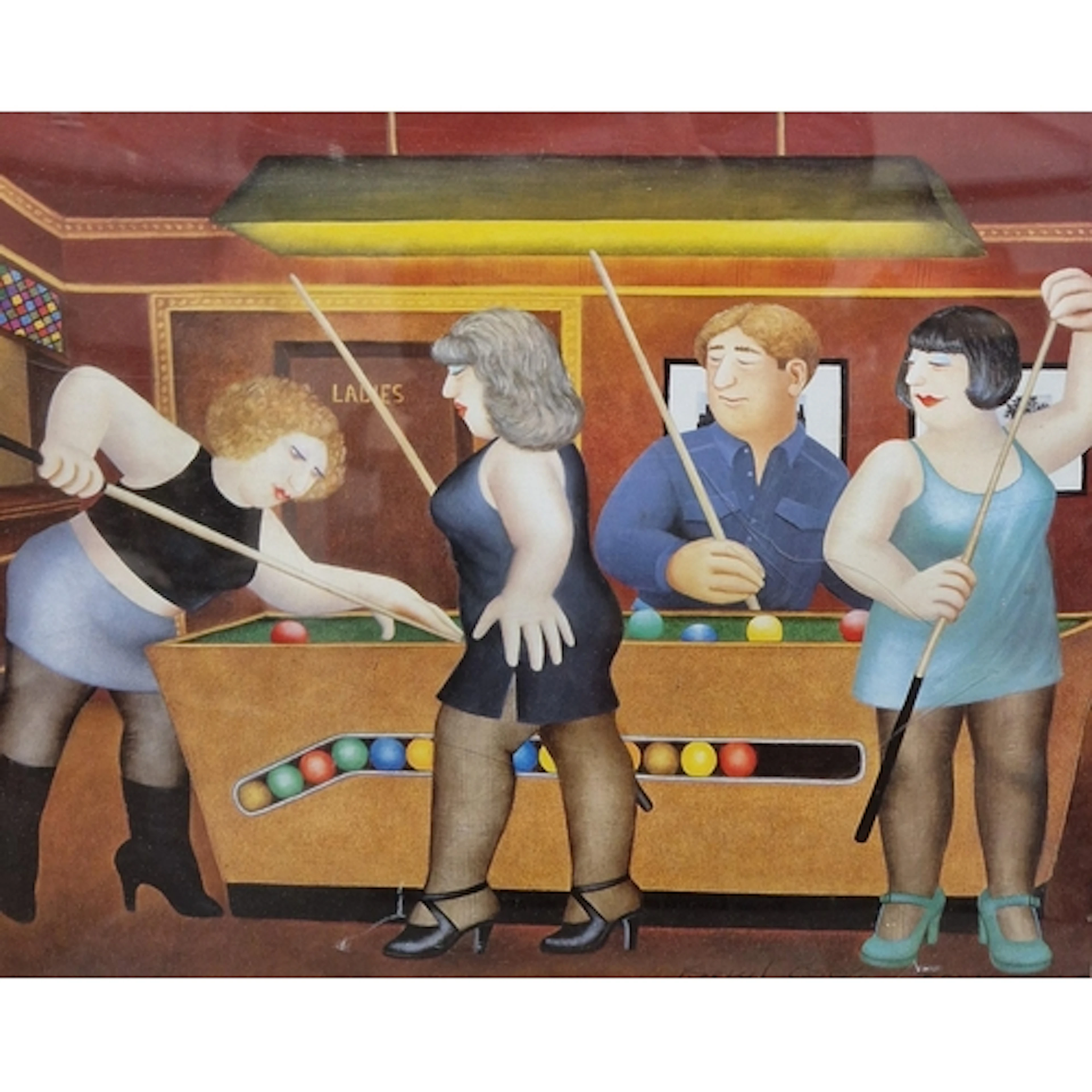 AFTER BERYL COOK. Playing Billiards, colour reproduction, 9 ...