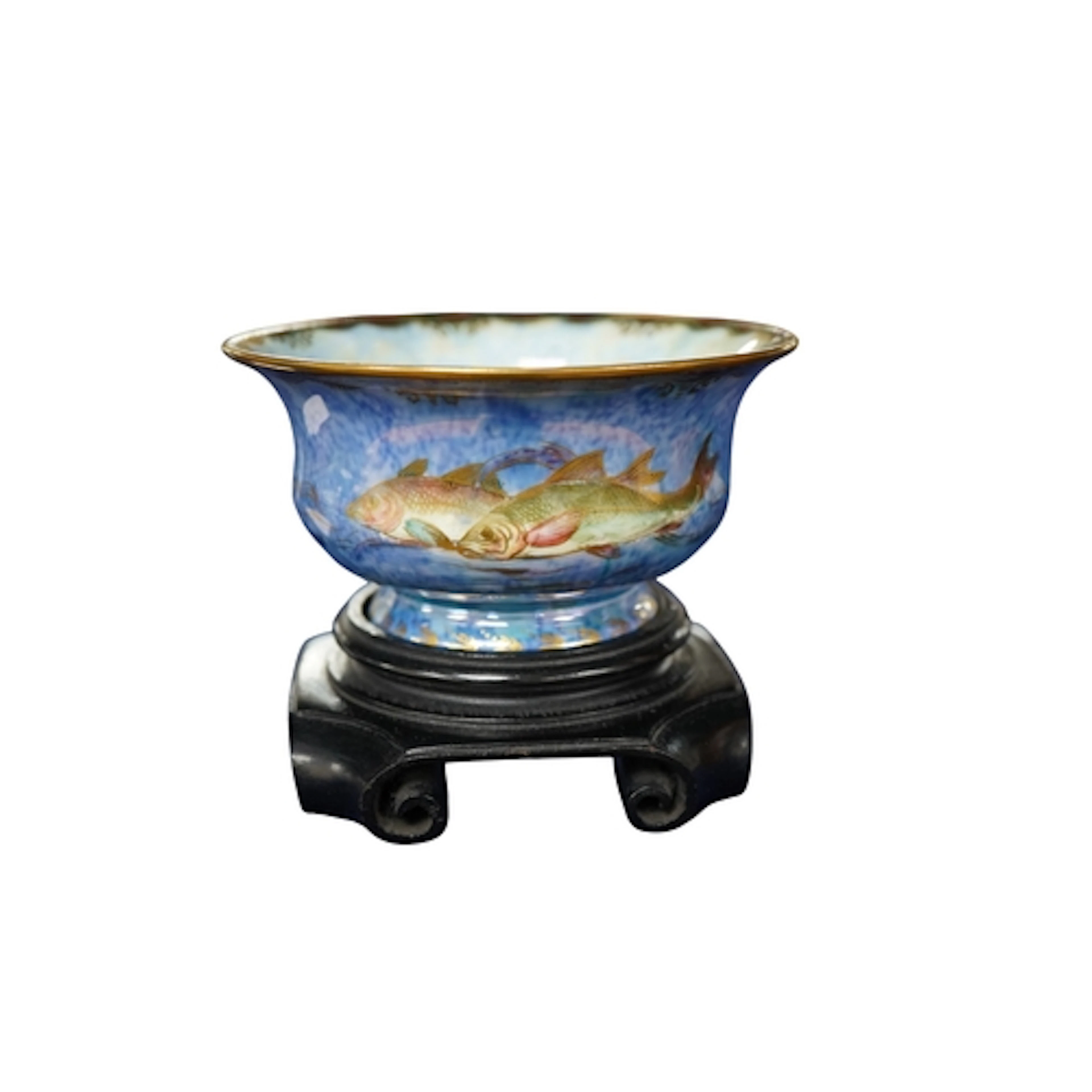 A Wedgwood Fairyland Lustre fish bowl and associated stand, ...