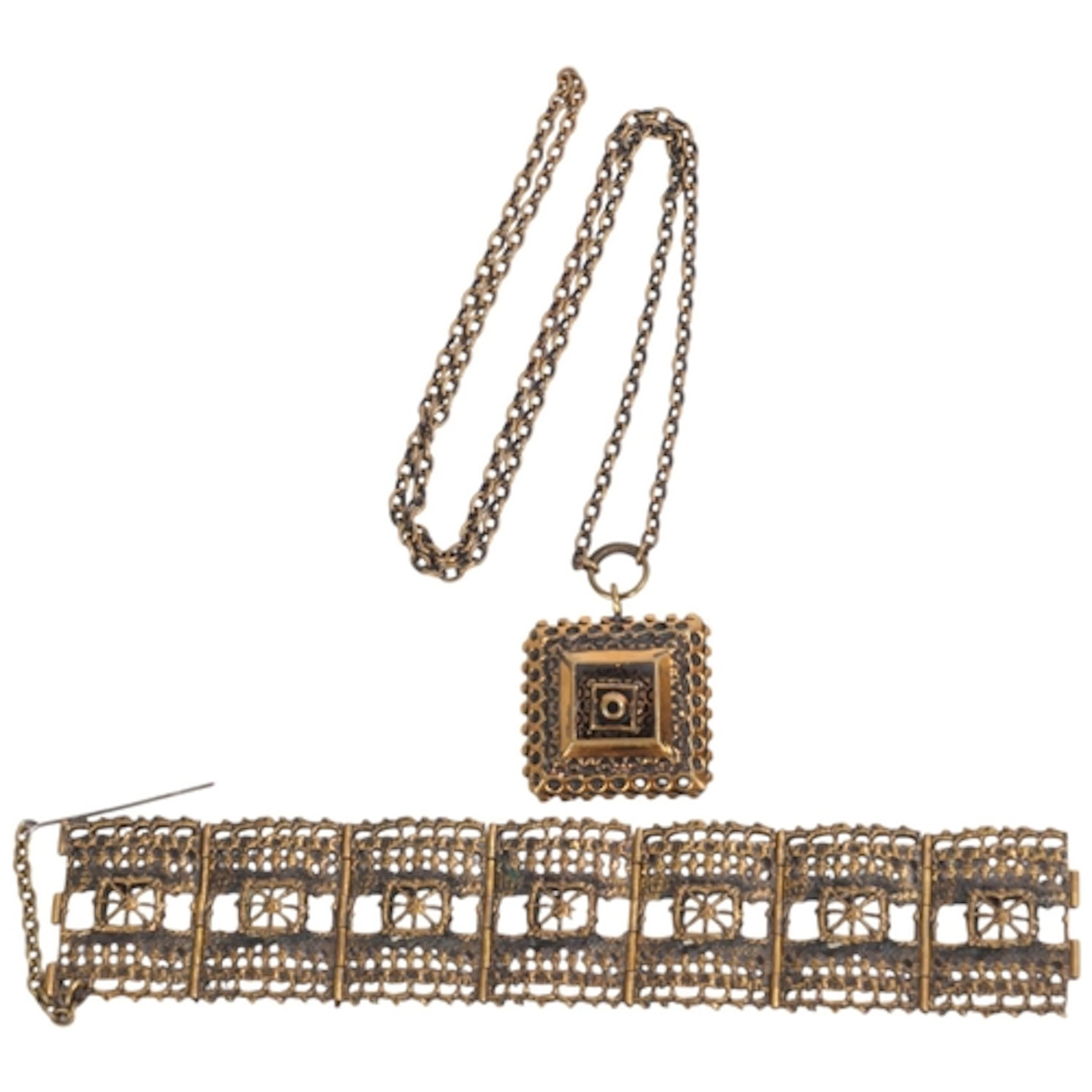 PENTTI SARPANEVA - a Finnish brutalist bronze pendant neckla...