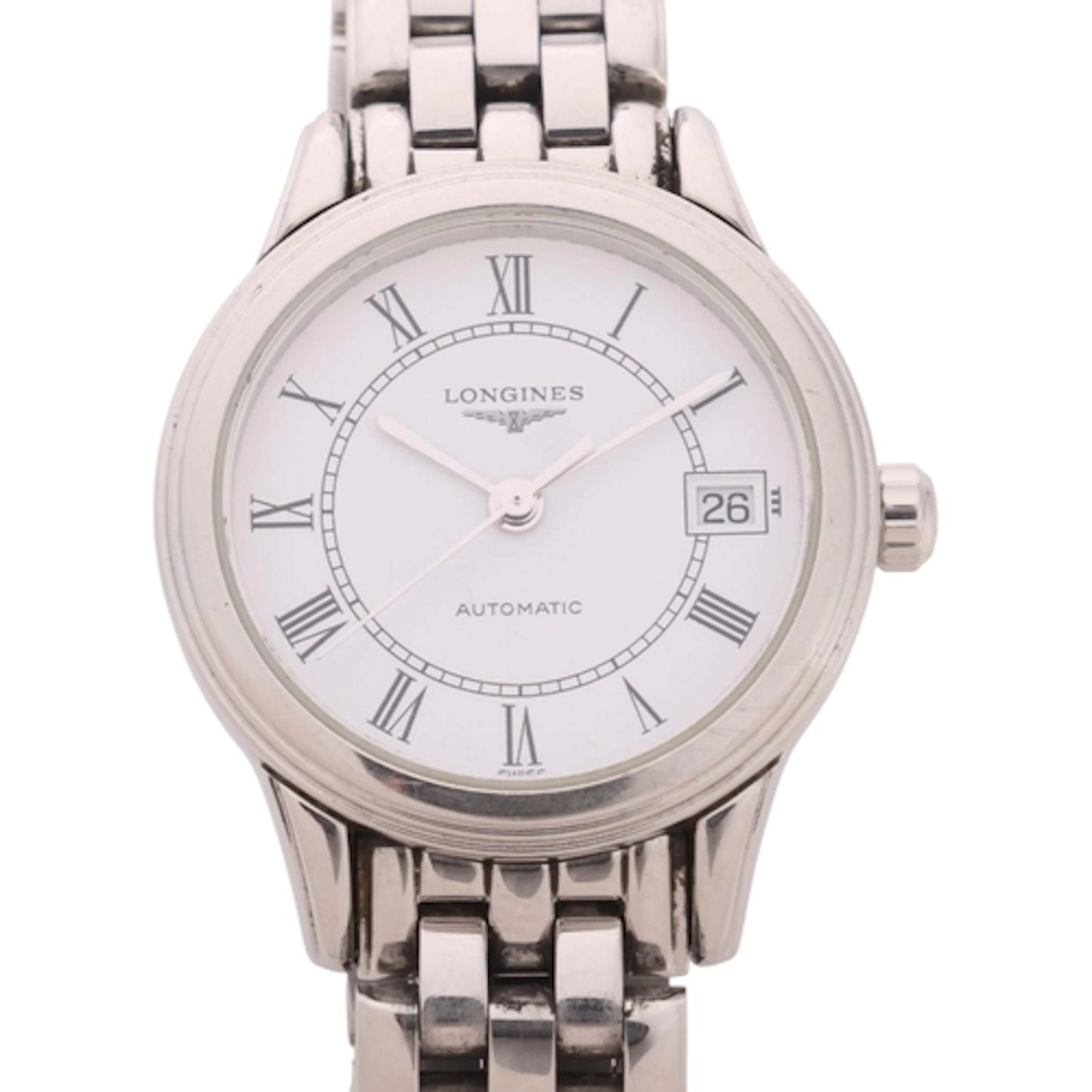LONGINES - a lady's stainless steel Flagship automatic calen...