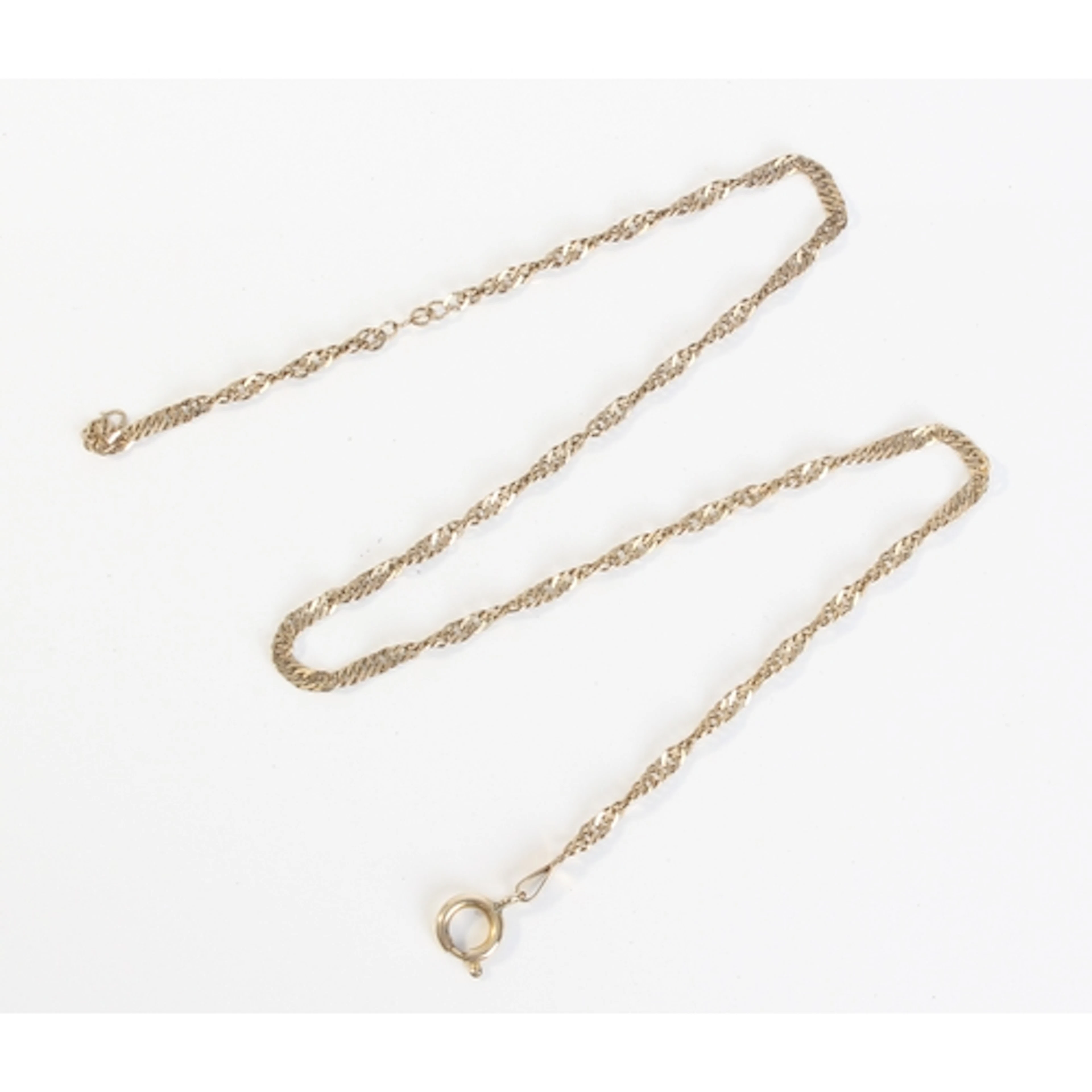 A 9ct yellow gold Singapore chain - Sheffield hallmarked, 33...