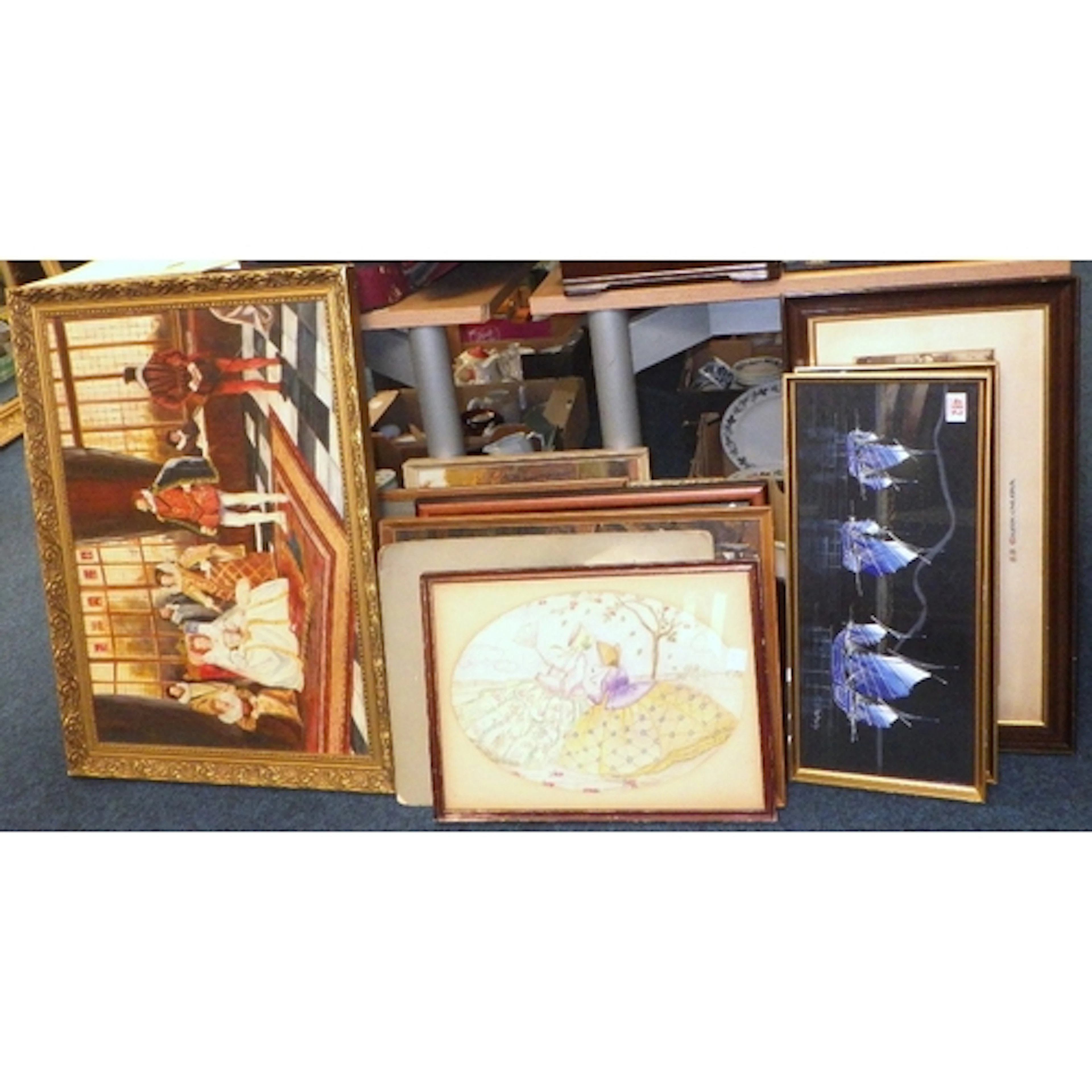A group of pictures and prints to inc E A Gillespie signed Q...