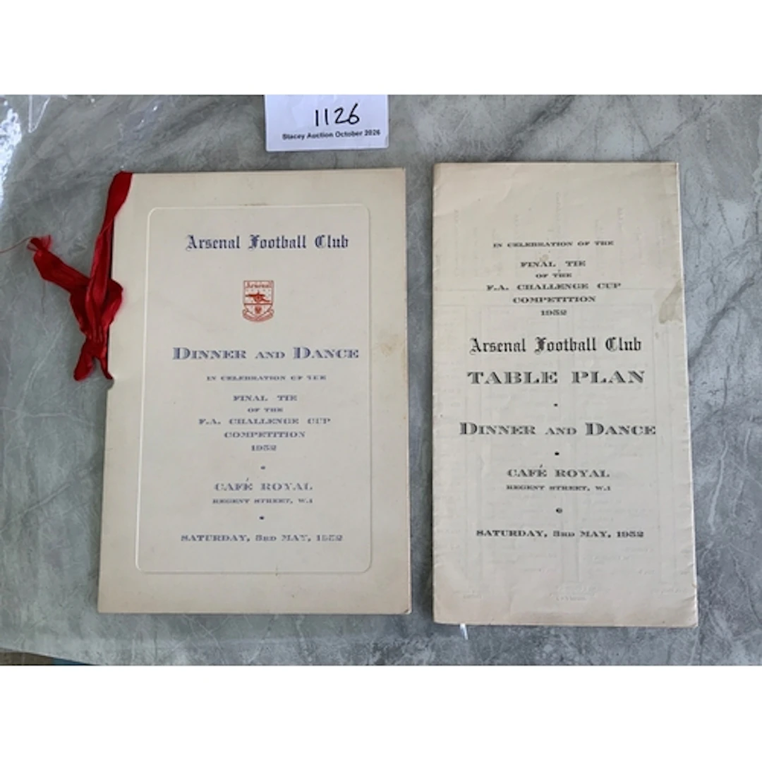 Arsenal 1952 FA Cup Final Football Menu: Held in London the ...