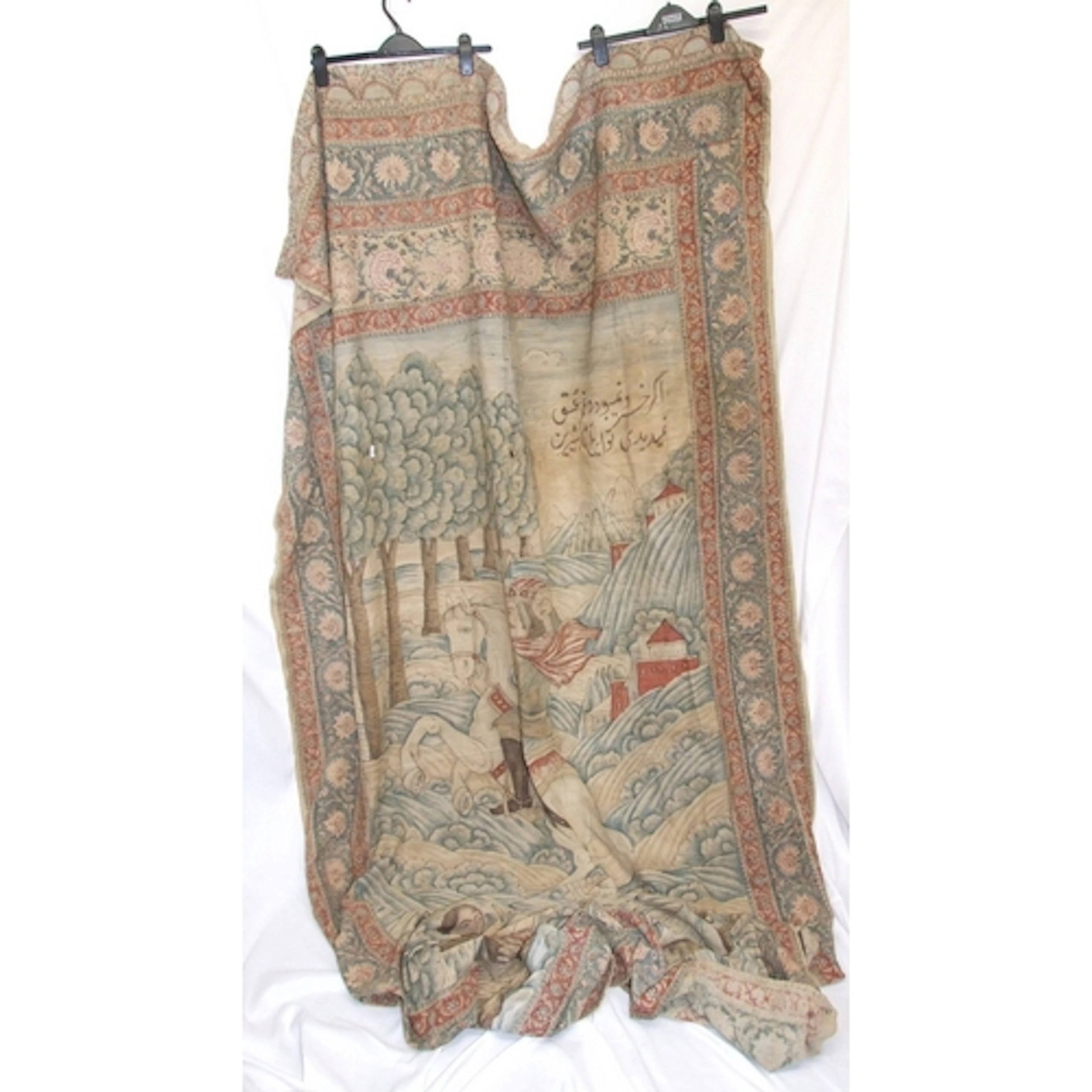 Antique Wall? Hanging, hand printed/painted? depicting man o...